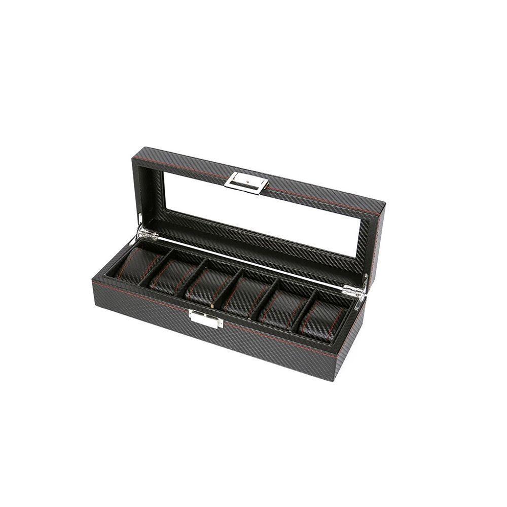 Caja Organizador de 6 Relojes de Lujo Bordado Elegante-2