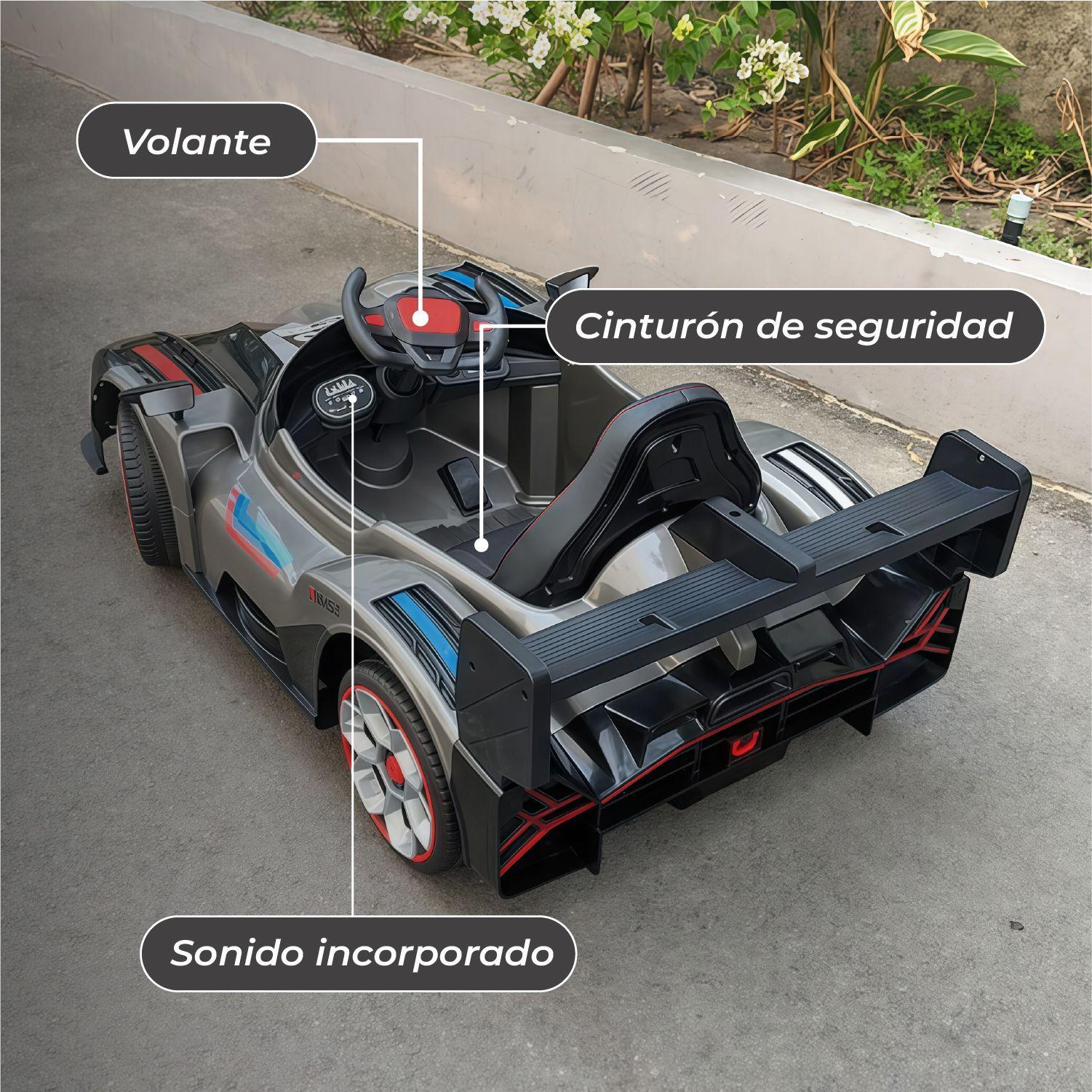 Auto Eléctrico Estilo Retro Pedales Luces LED y Sonido-5