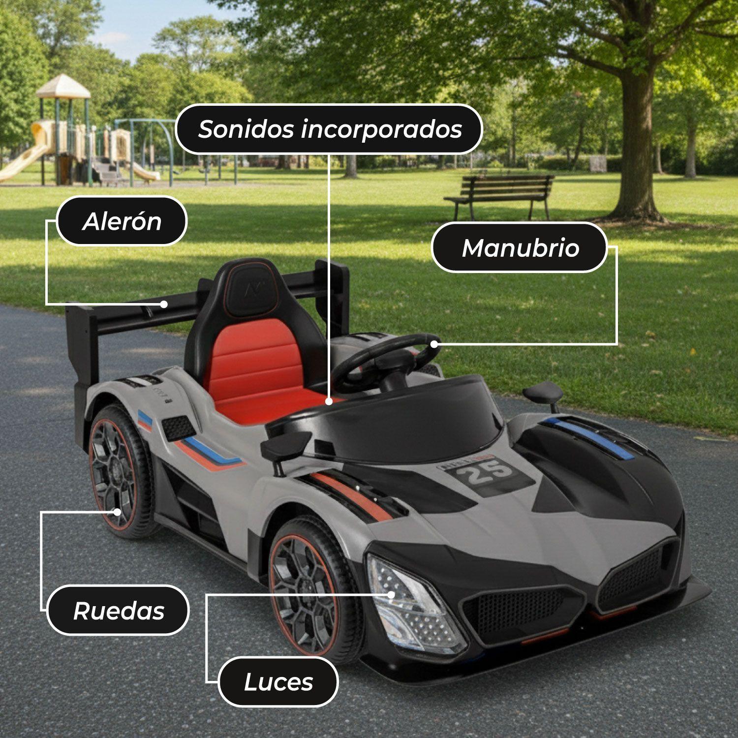 Auto Eléctrico Estilo Retro Pedales Luces LED y Sonido-5