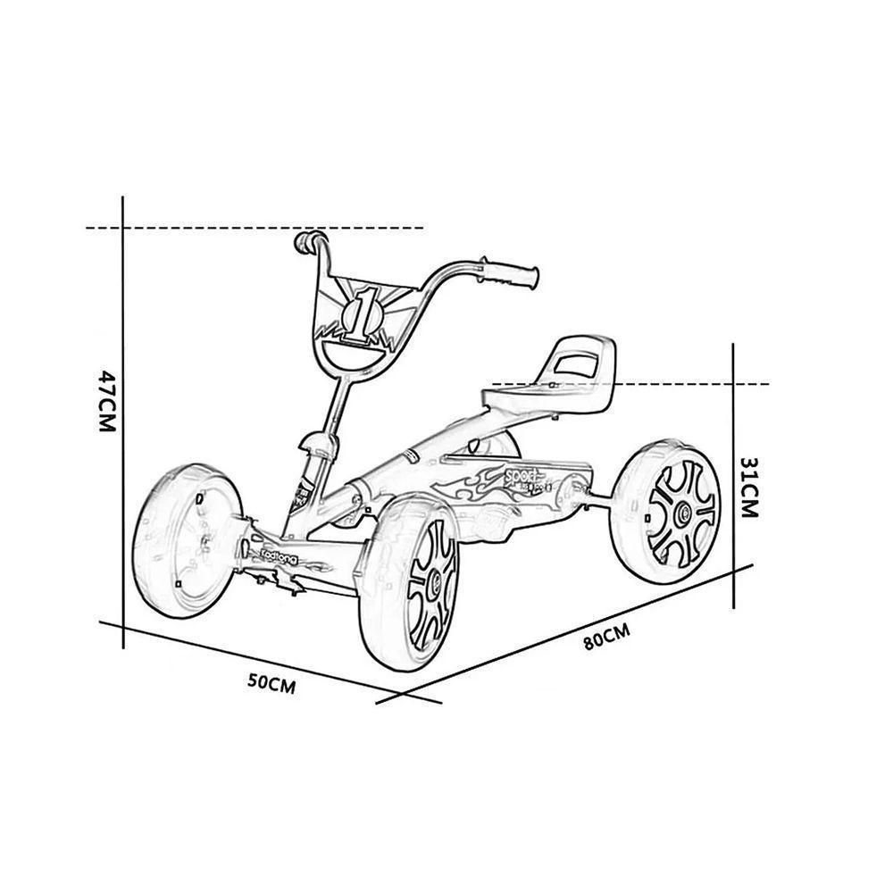 Go Kart Racing Metalico Auto A Pedales Niños-4