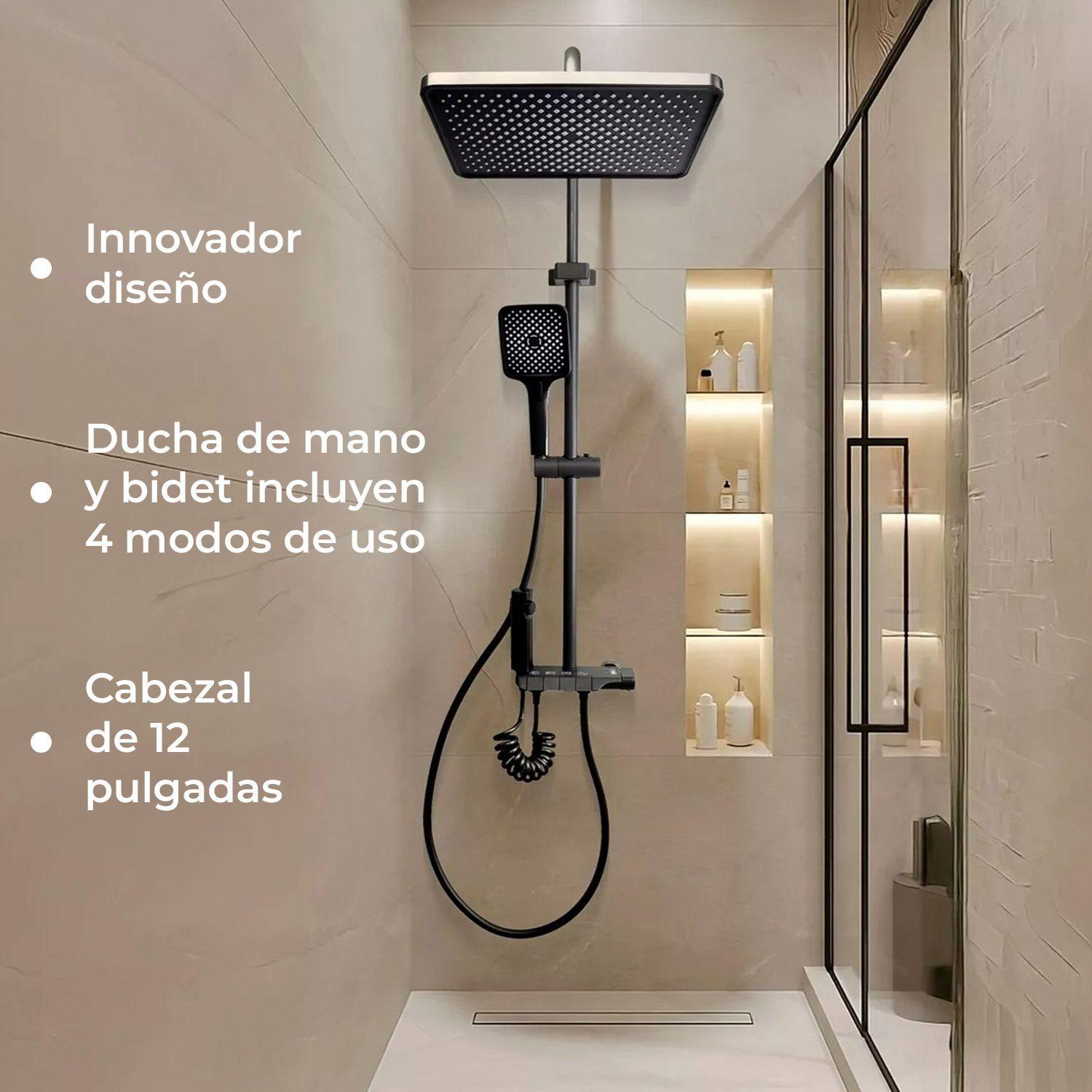 Columna de Ducha Triple Moderna 4 Funciones-4