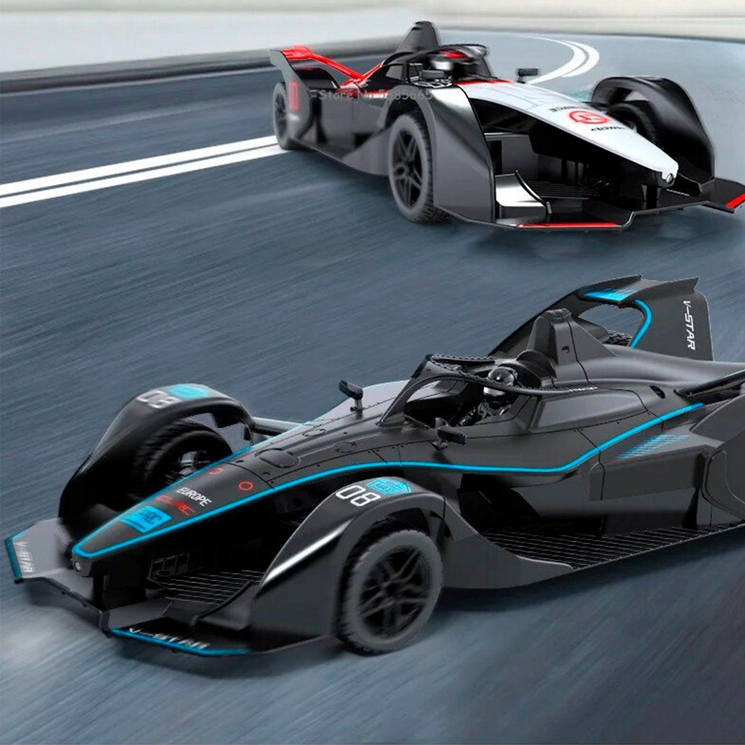 Auto De Carreras F1 Escala A Control Remoto Celeste-5