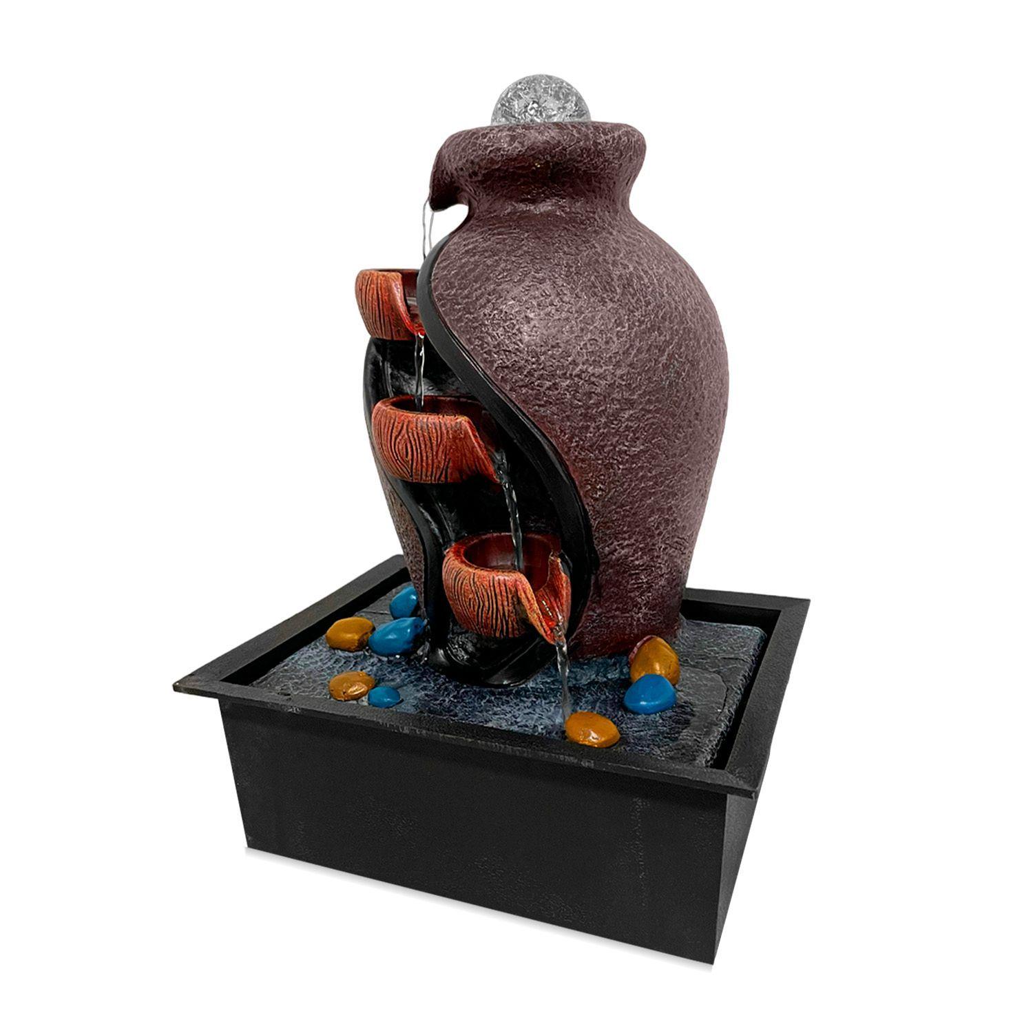 Fuente de Agua Decoración de Escritorio Cascada con Iluminación LED-2