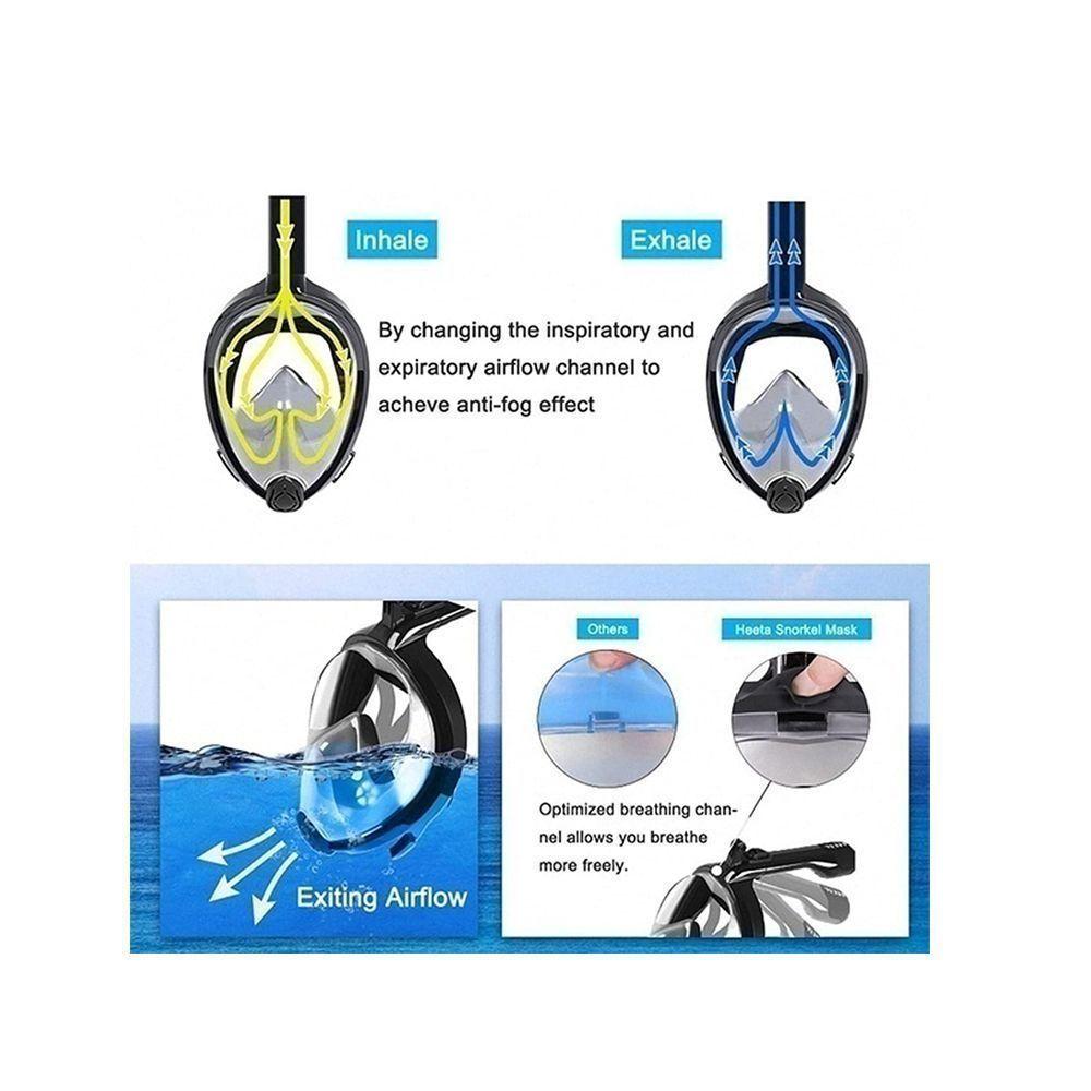Mascara Snorkel GoPro Fullface Buceo S/M Negra-4