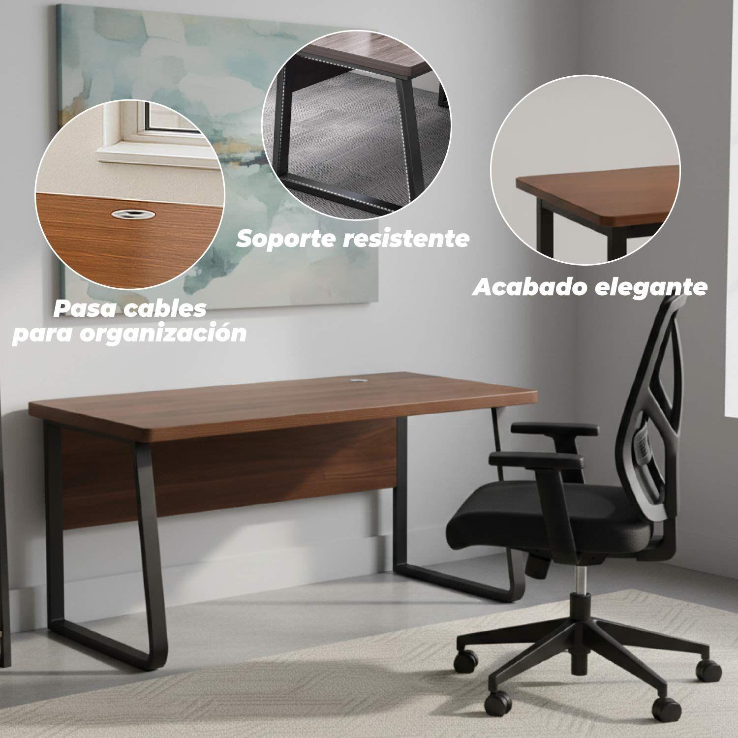 Escritorio Oficina Round Leg Posh Antideslizante Brown 120cm-3