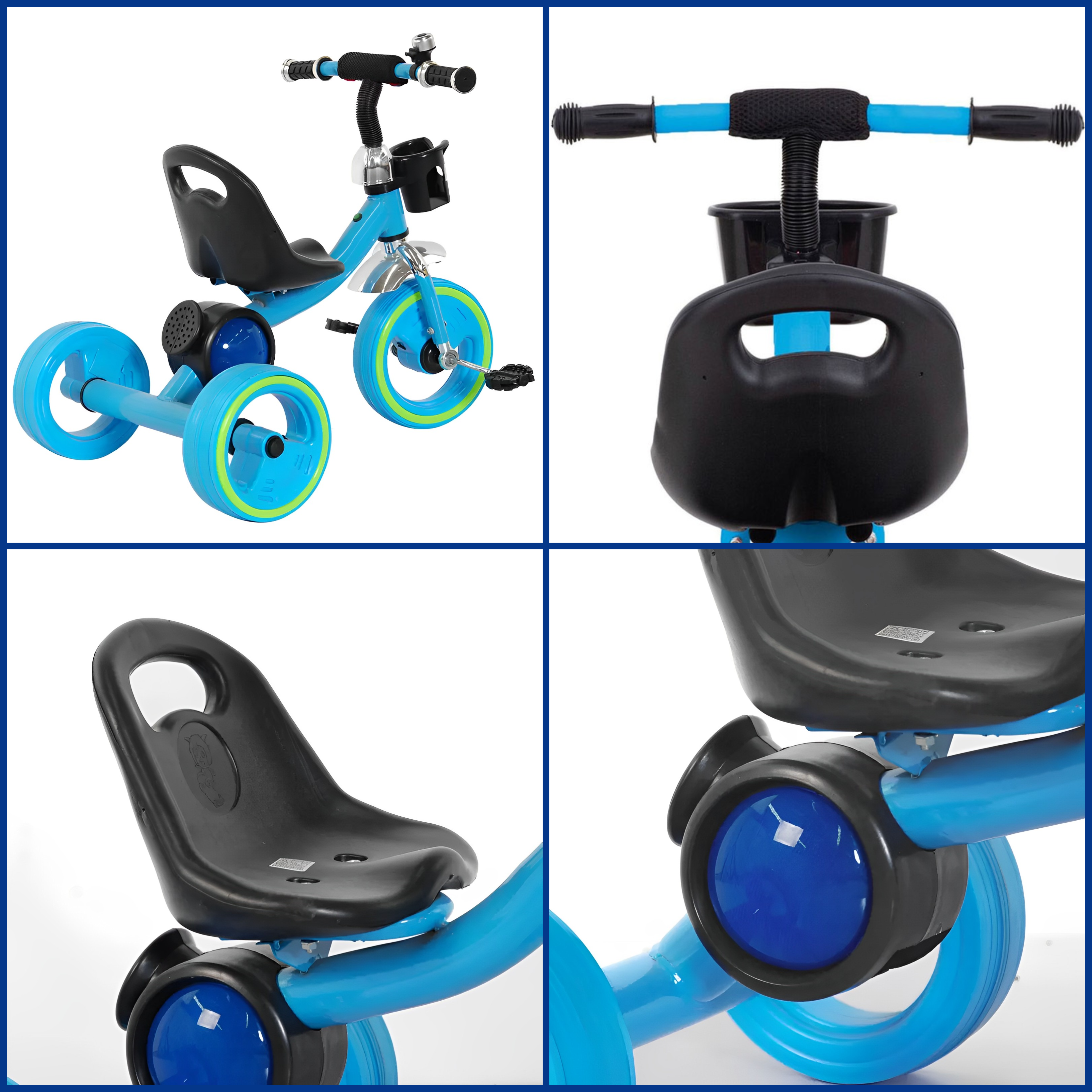 Triciclo Led Musical Infantil Celeste-7