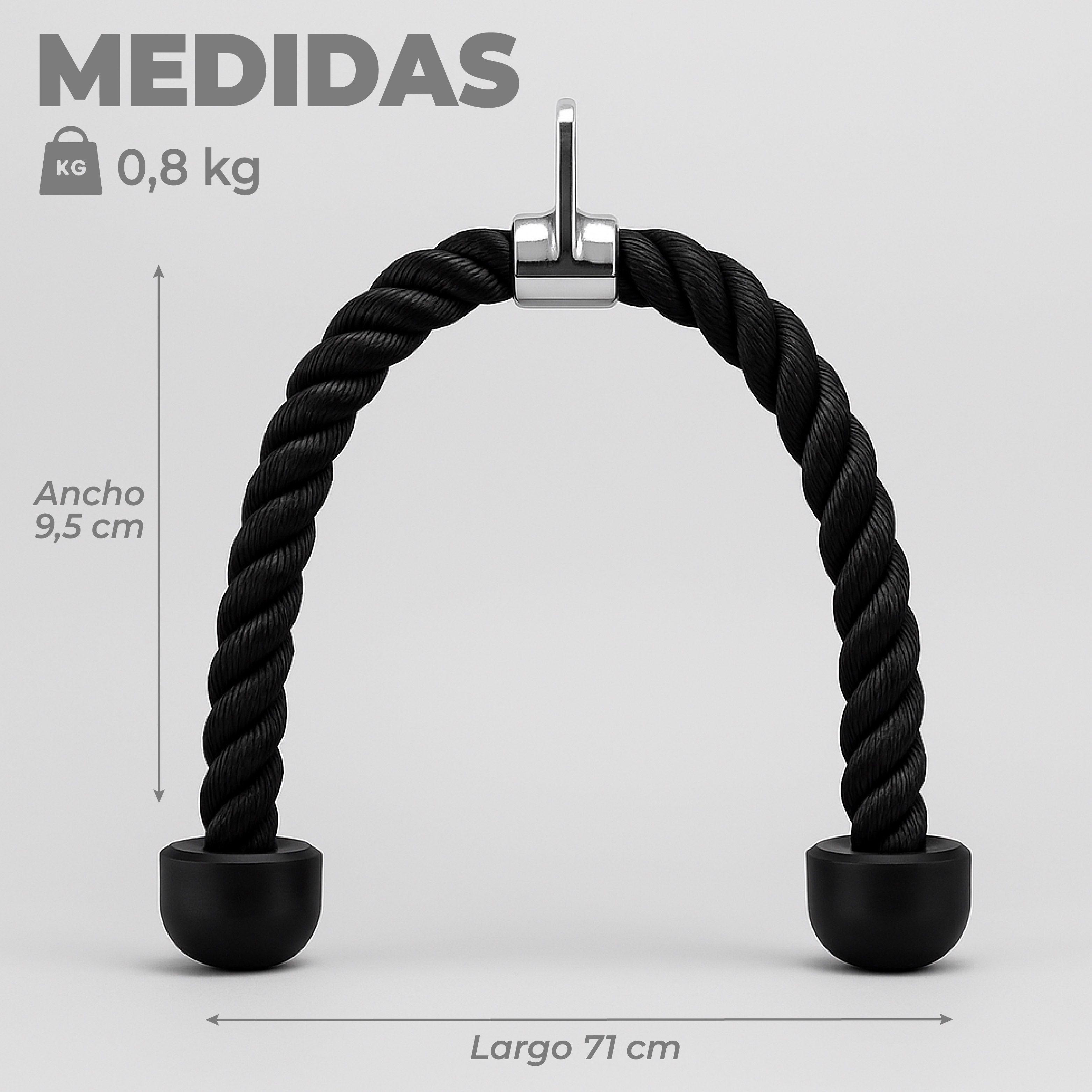 Cuerda Soga Para Tricep, Bicep, Polea, Mancuernas Gym-2