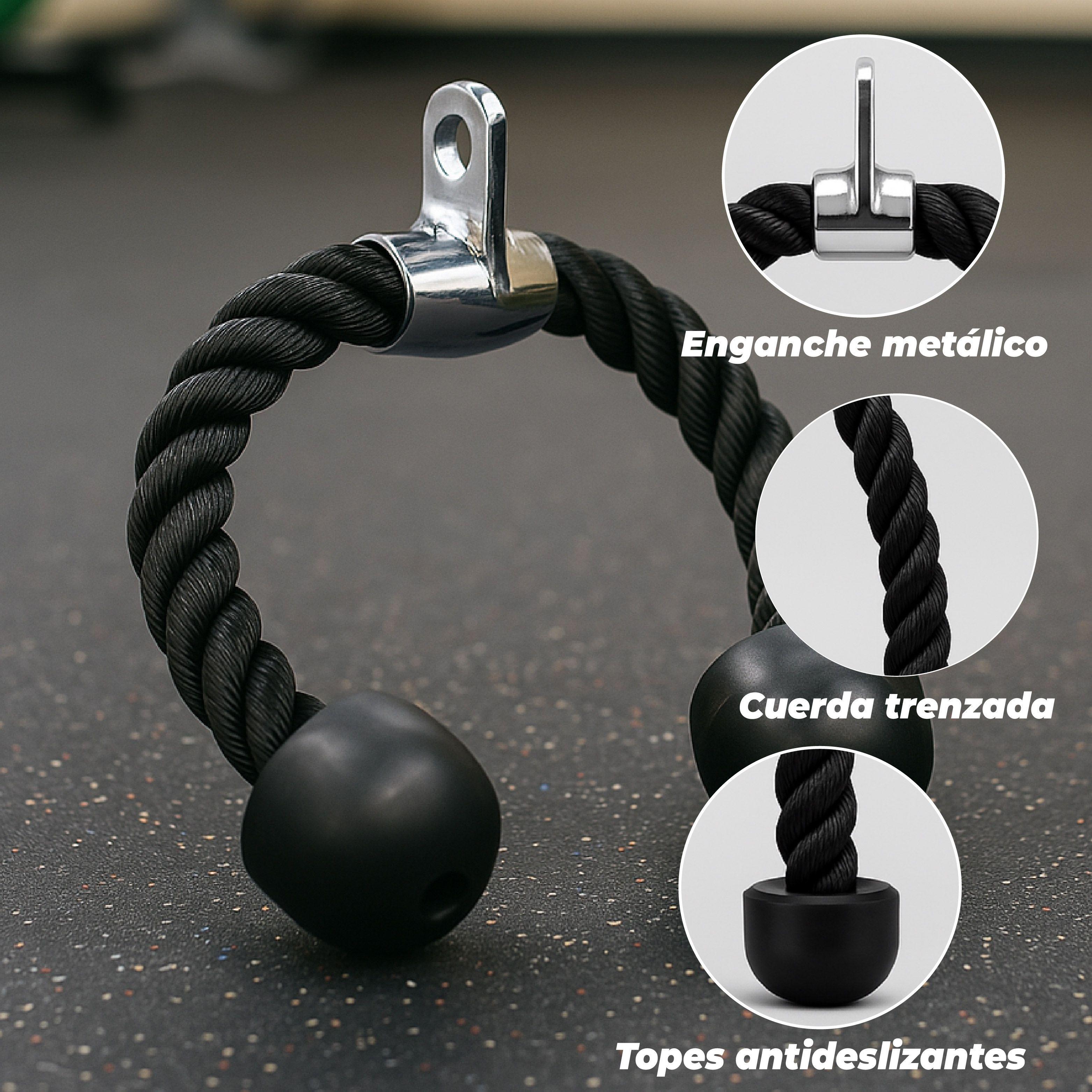 Cuerda Soga Para Tricep, Bicep, Polea, Mancuernas Gym-3