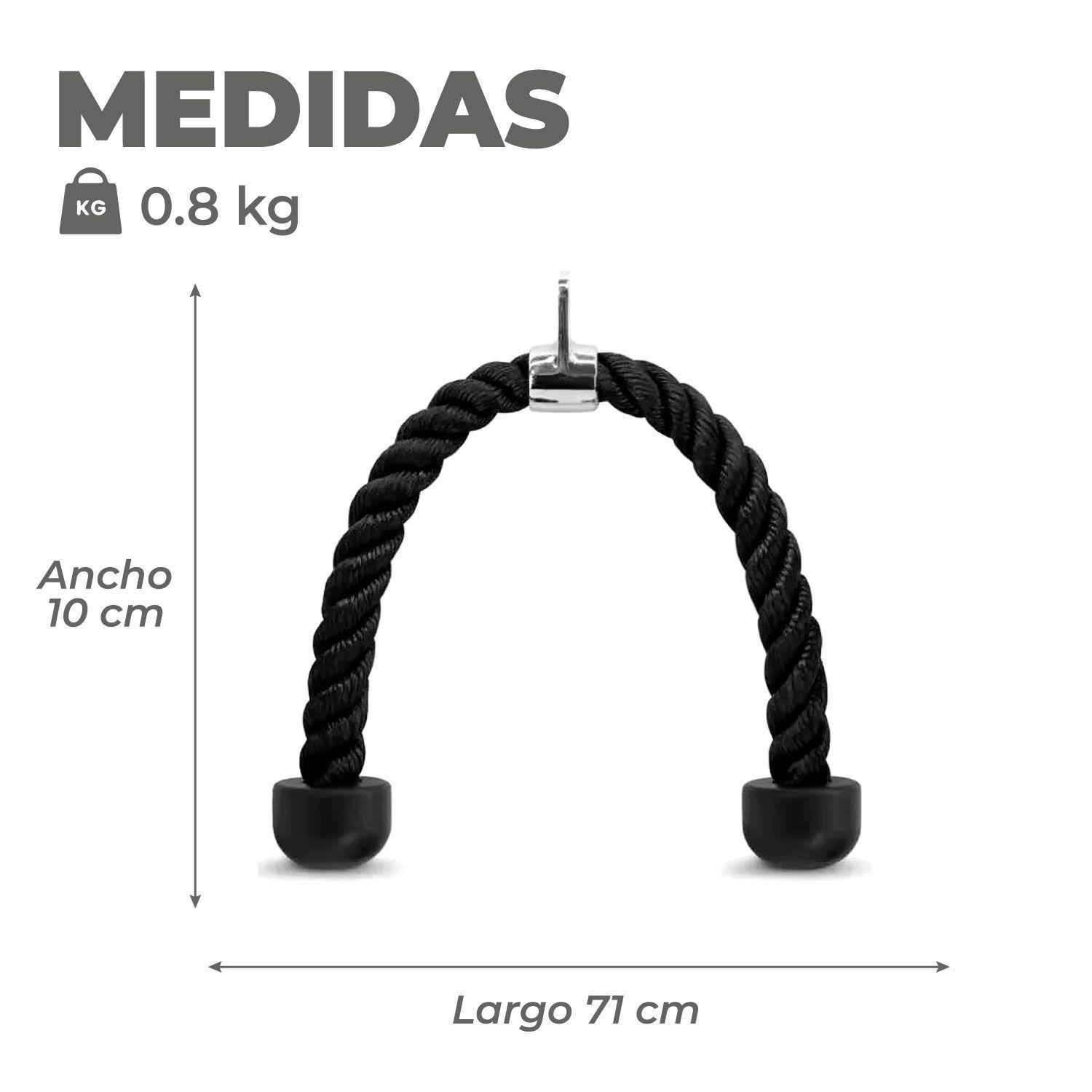 Cuerda Soga Para Tricep, Bicep, Polea, Mancuernas Gym-2