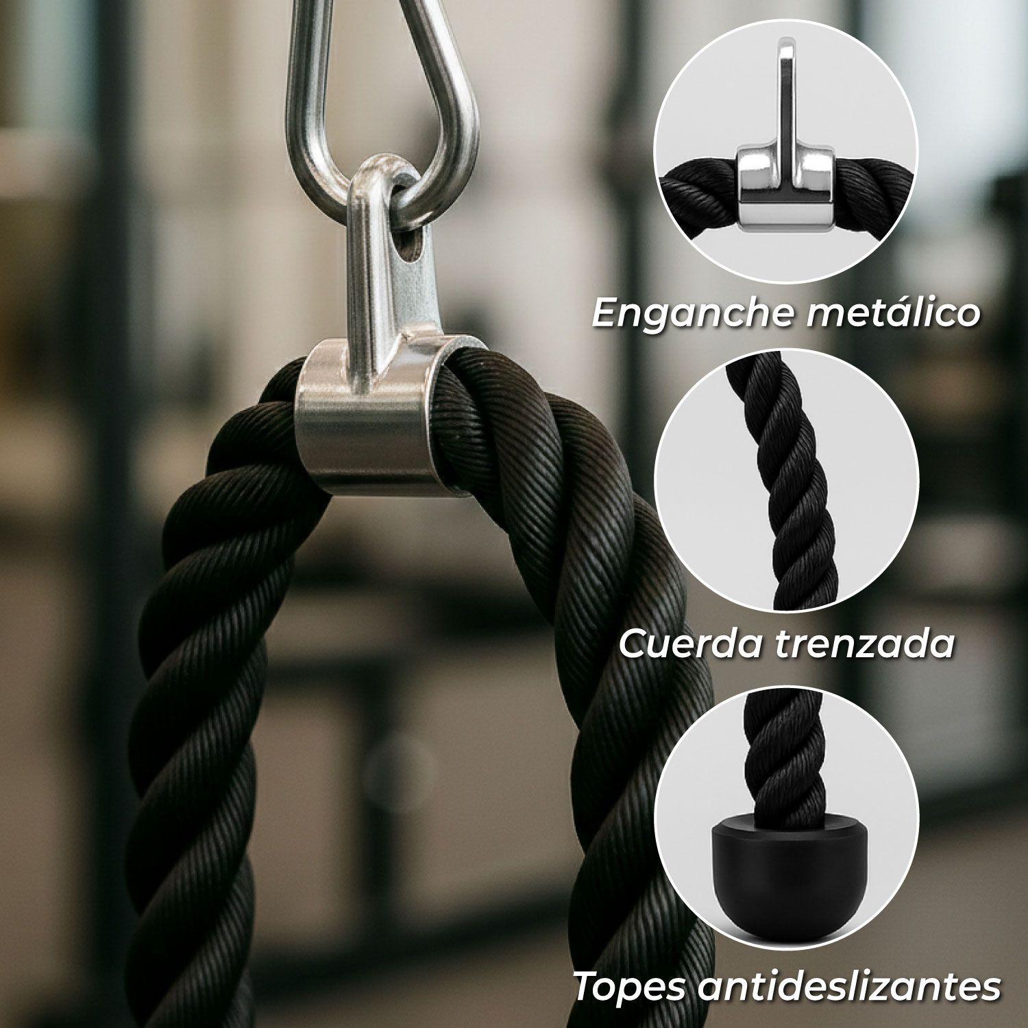 Cuerda Soga Para Tricep, Bicep, Polea, Mancuernas Gym-3