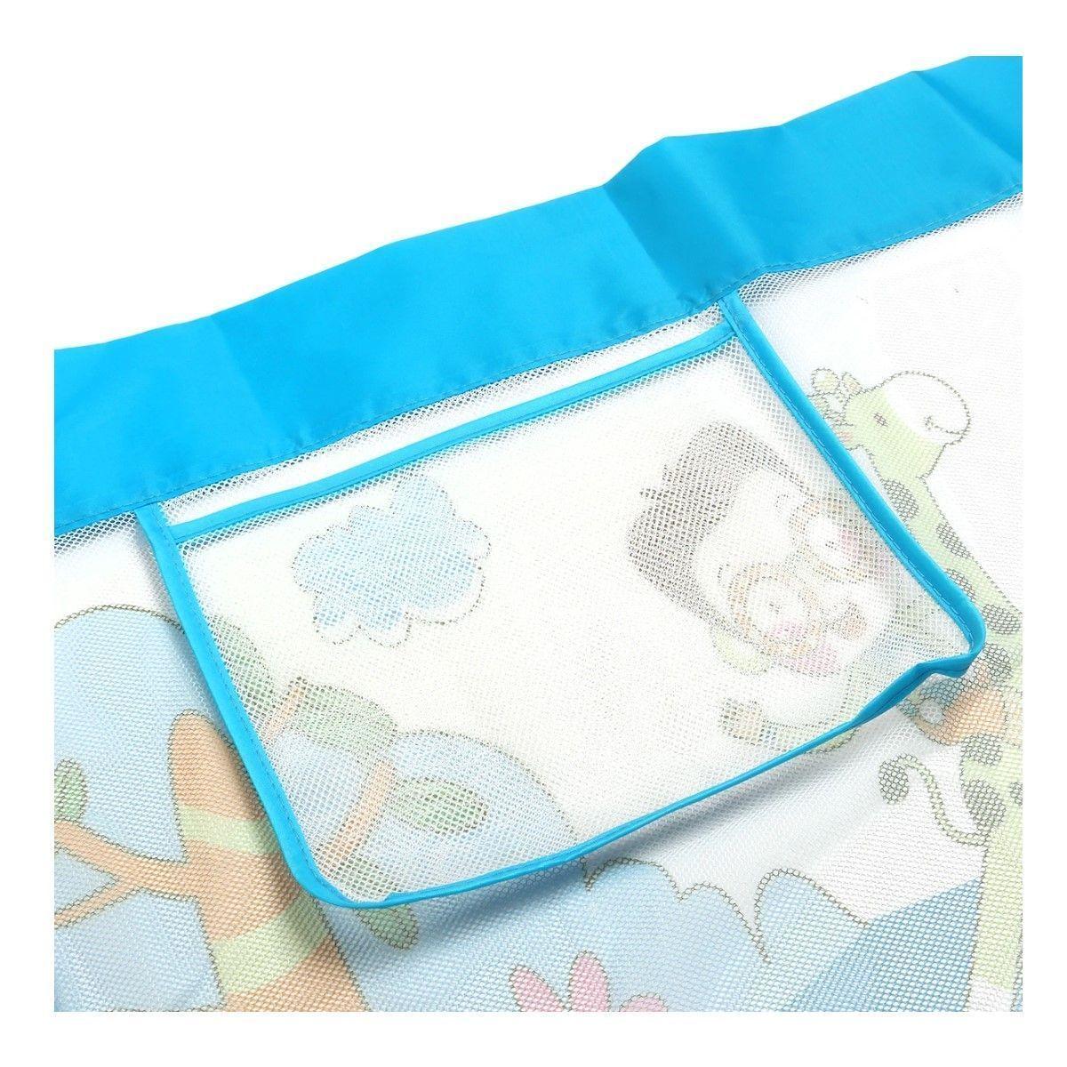 Baranda de Cama Seguridad Para Bebe Plegable 150 cm. Celeste-2