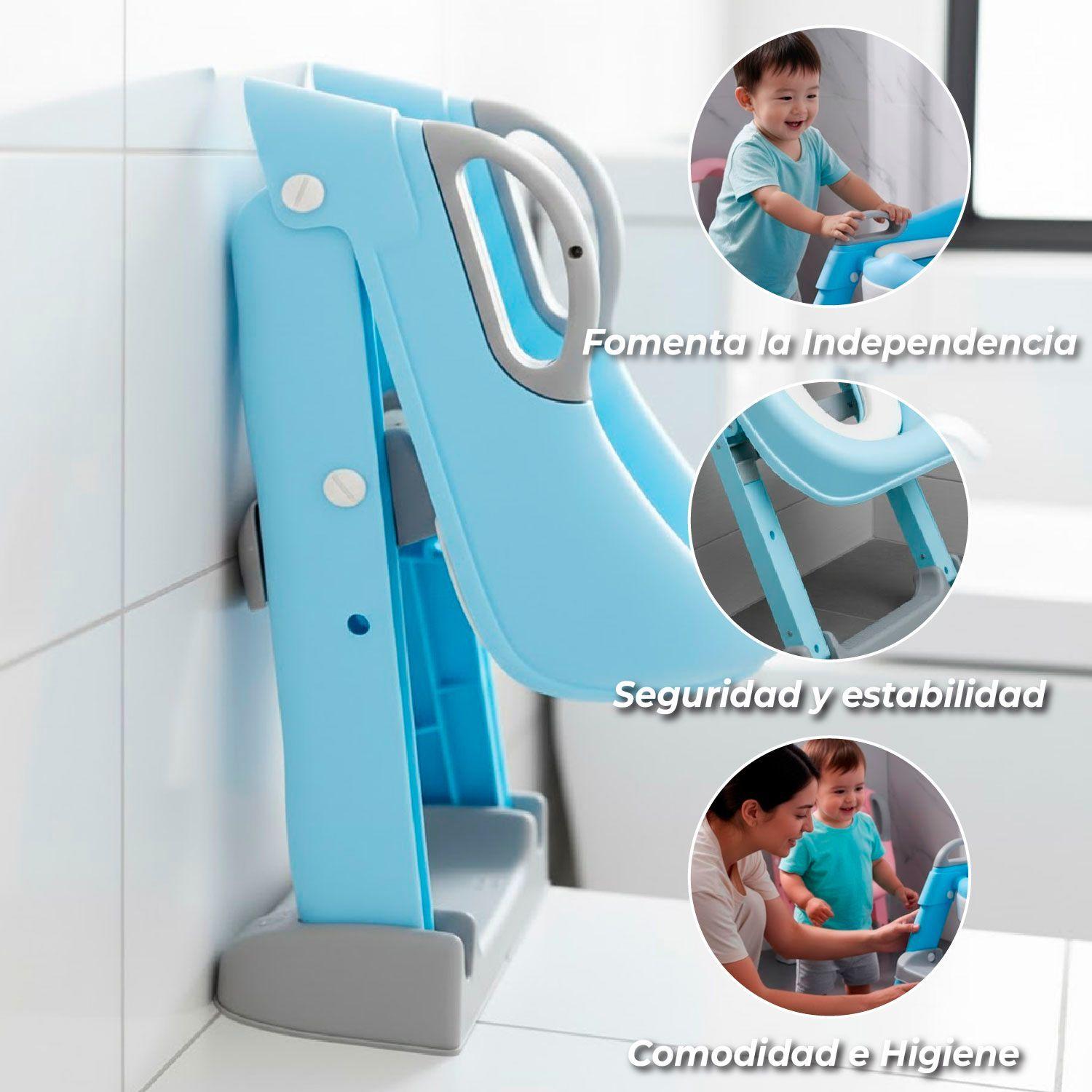 Asiento Adaptador De Baño Escalera Pelela Celeste-2