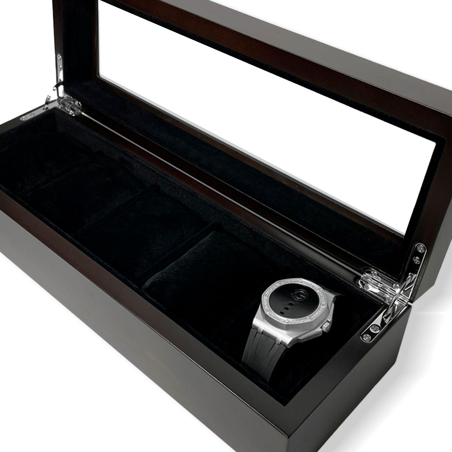 Caja Estuche Organizador 5 Relojes Madera de Lujo-2