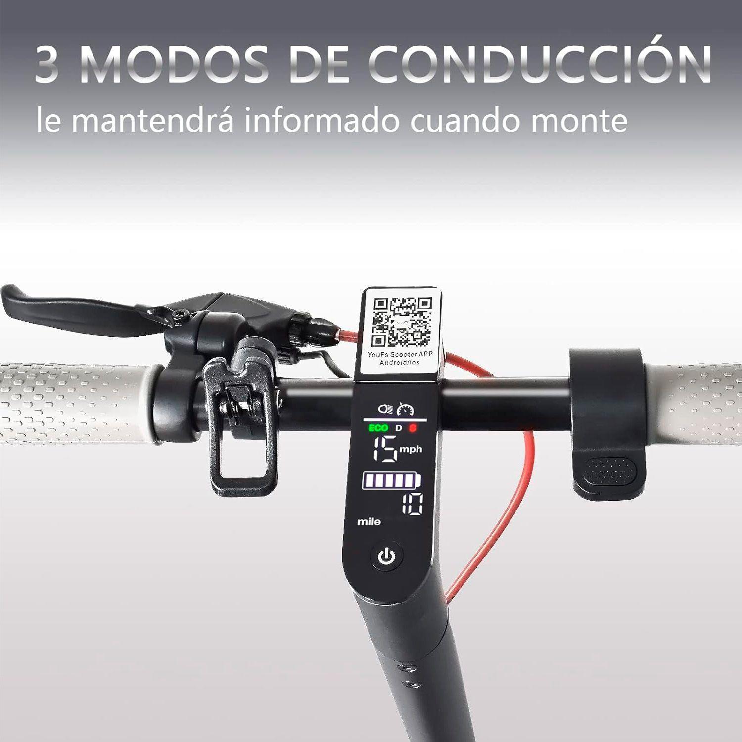 Scooter Eléctrico 500W Urbano Adulto Plegable Negro -3