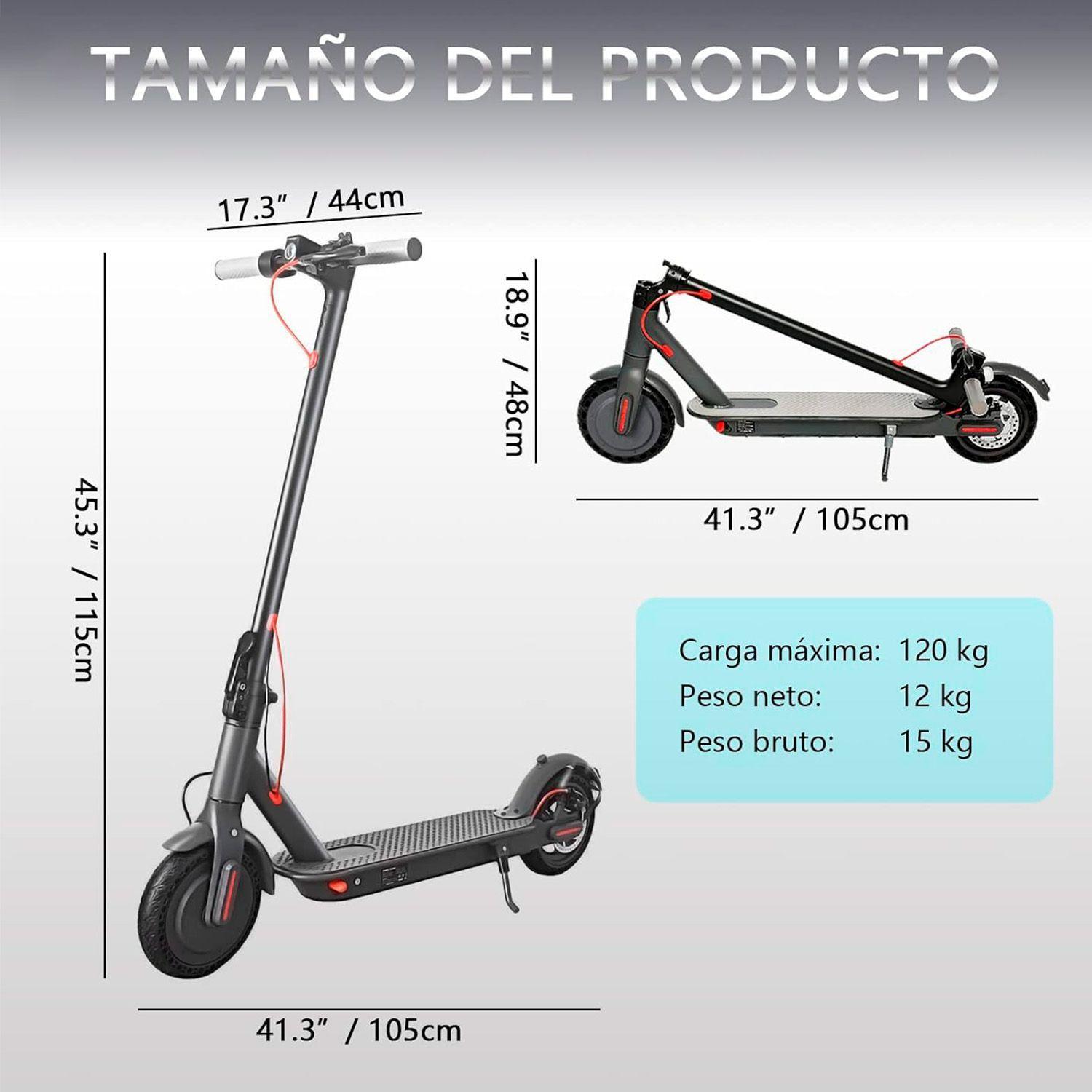  Scooter Eléctrico 500W Urbano Adulto Plegable Negro -4