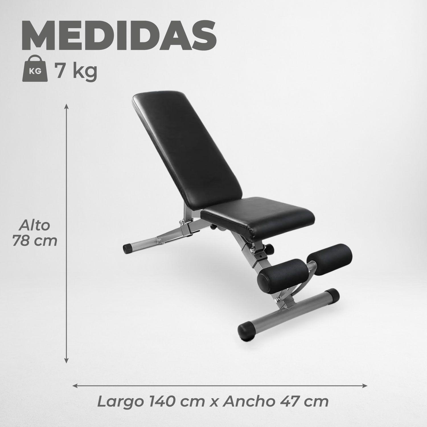 BANCA ABDOMINAL PROFESIONAL MULTIPOSICION, RECLINABLE E INCLINABLE SPORTIME-2