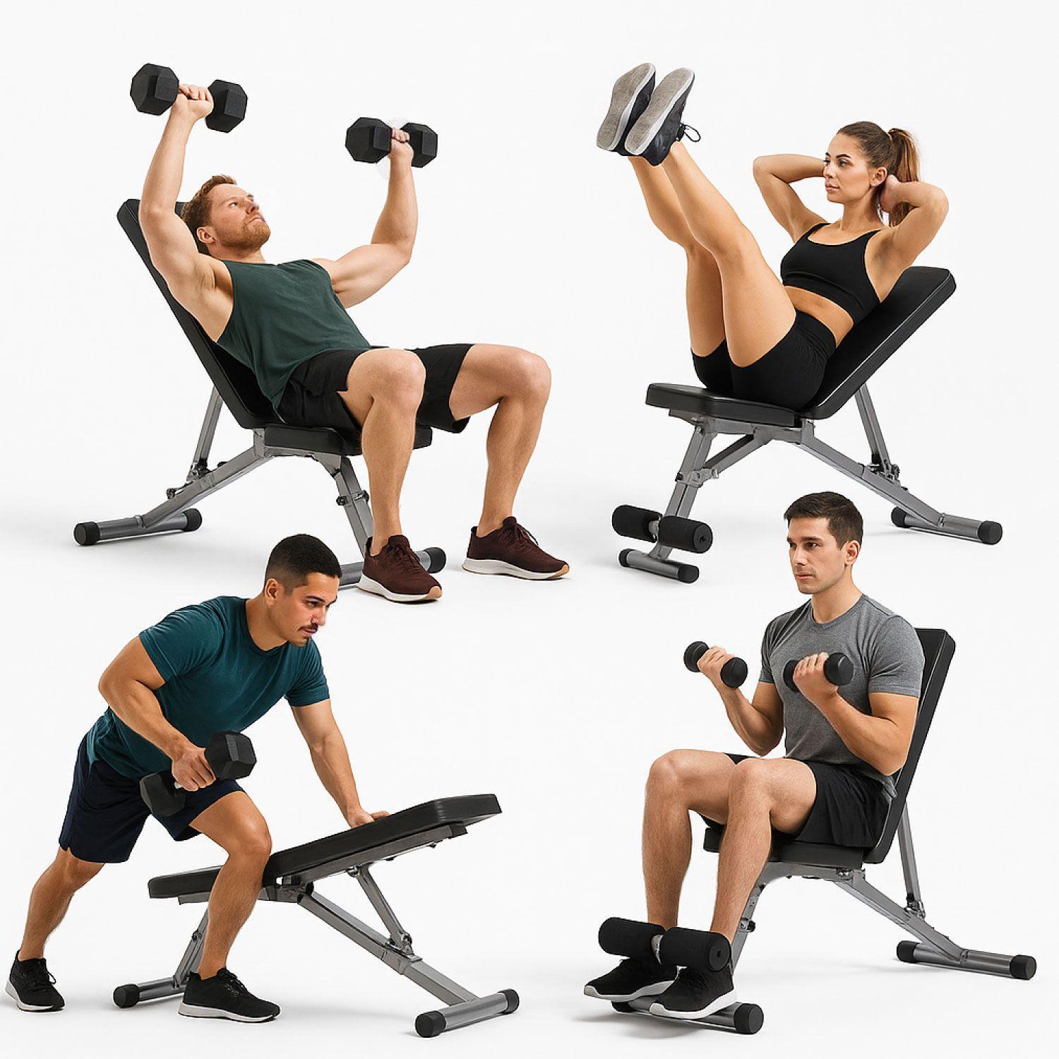 BANCA ABDOMINAL PROFESIONAL MULTIPOSICION, RECLINABLE E INCLINABLE SPORTIME-4