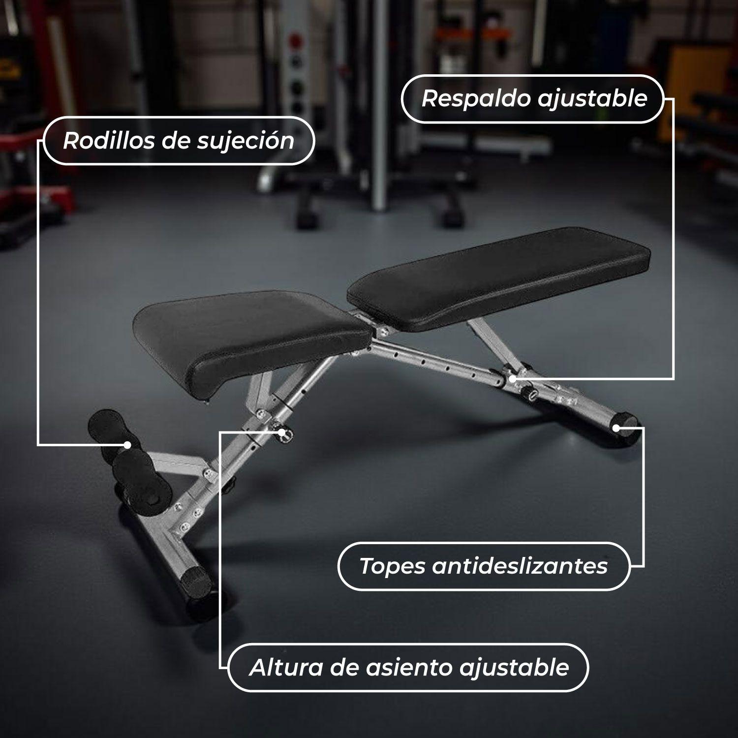 BANCA ABDOMINAL PROFESIONAL MULTIPOSICION, RECLINABLE E INCLINABLE SPORTIME-5
