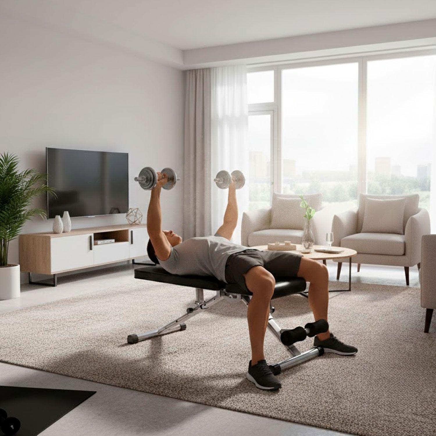 BANCA ABDOMINAL PROFESIONAL MULTIPOSICION, RECLINABLE E INCLINABLE SPORTIME-3