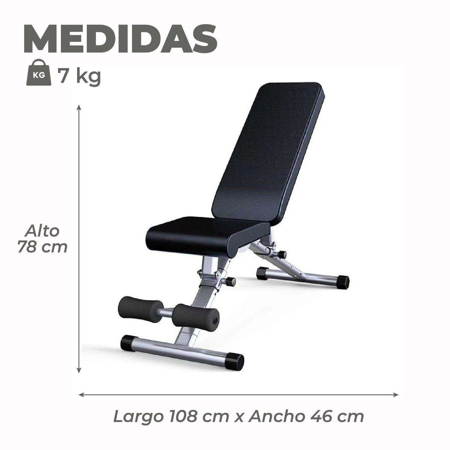 BANCA ABDOMINAL PROFESIONAL MULTIPOSICION, RECLINABLE E INCLINABLE SPORTIME-2