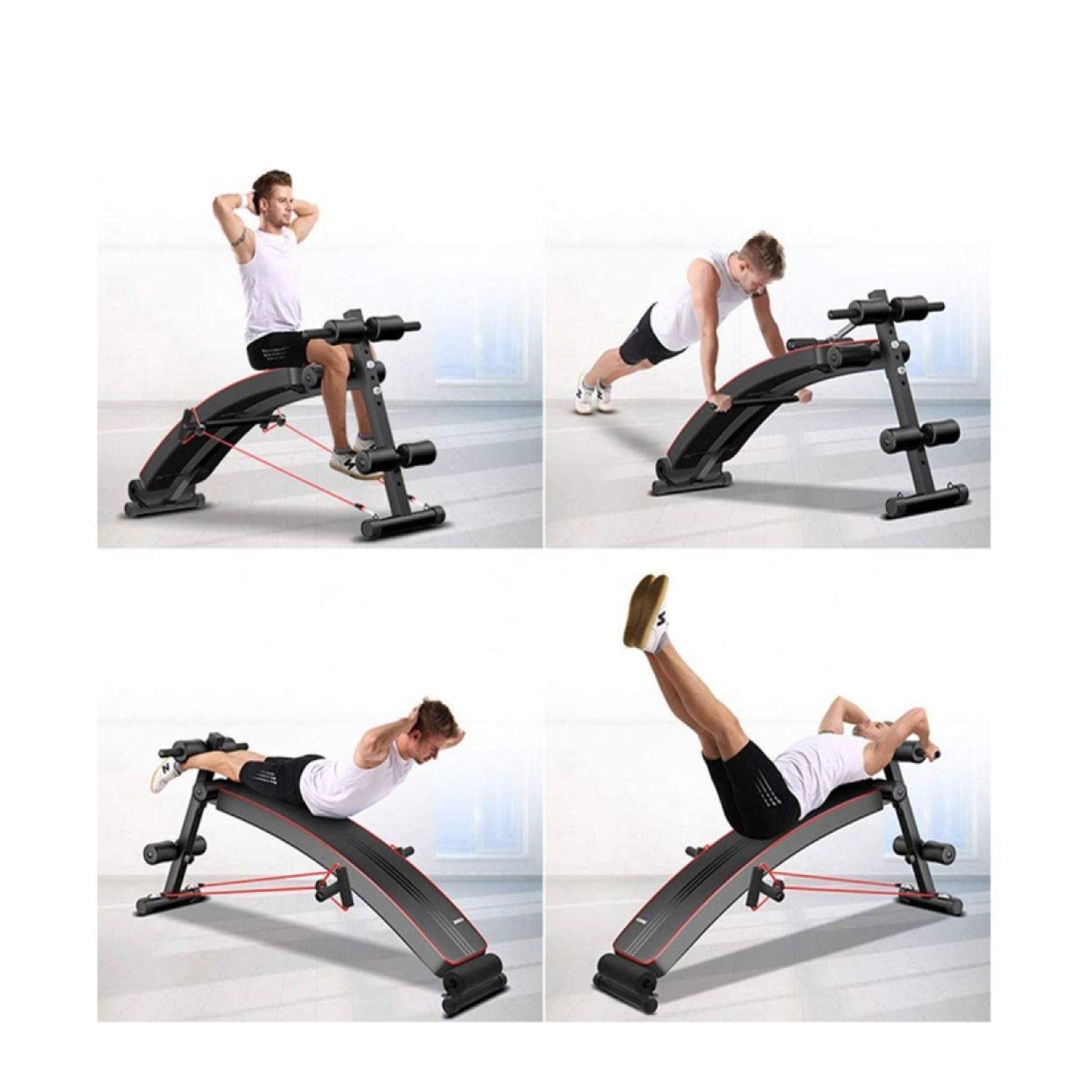 Banca Abdominales Full Pro Biceps Triceps Con Bandas Sportime-2