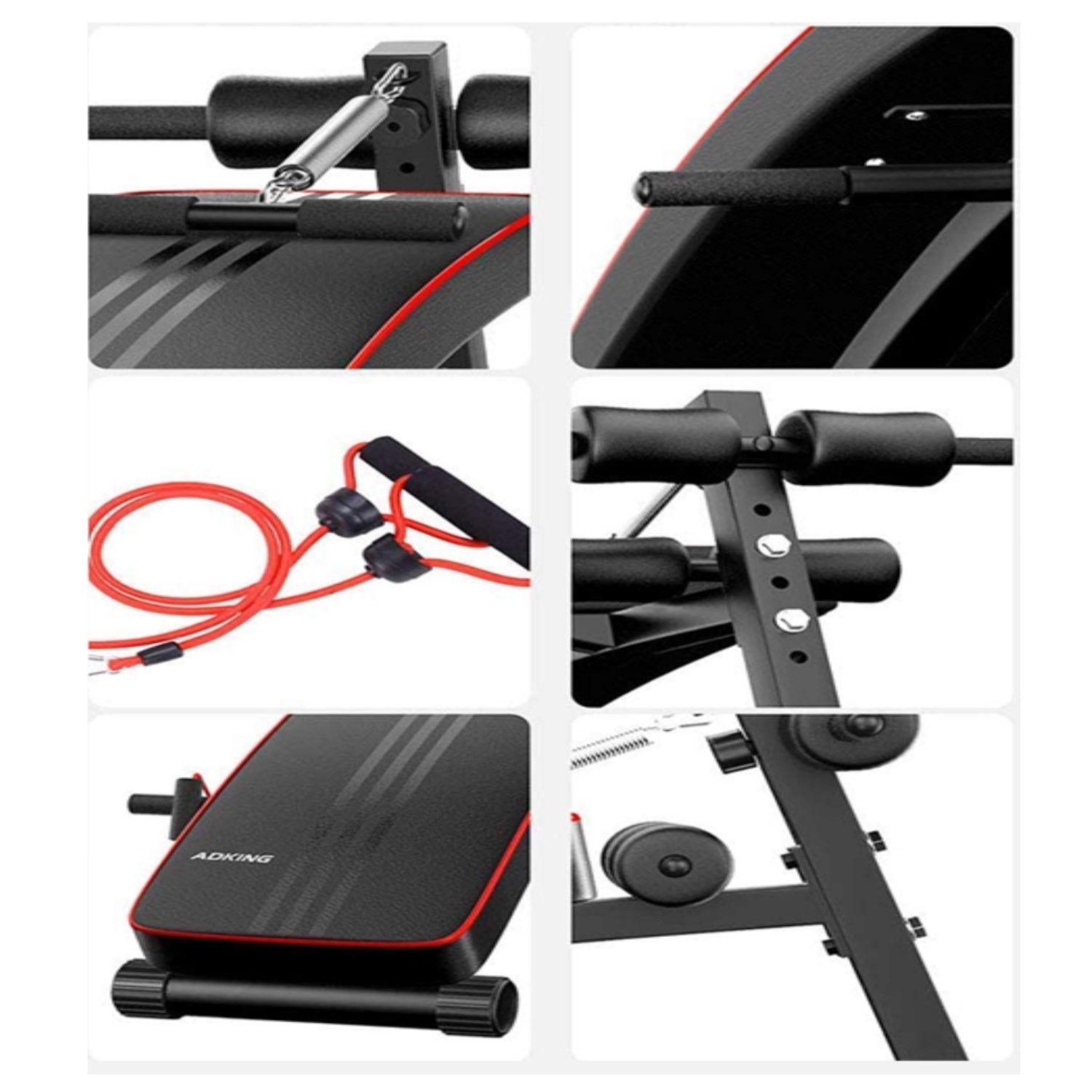 Banca Abdominales Full Pro Biceps Triceps Con Bandas Sportime-5
