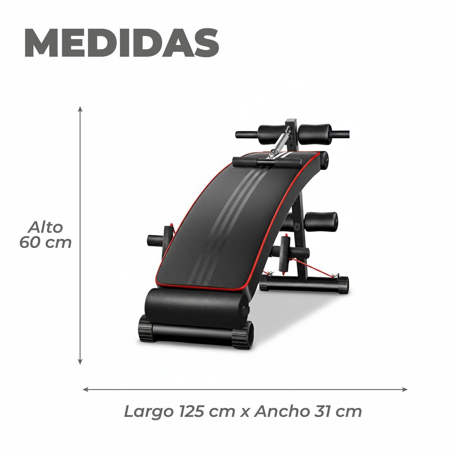 Banca Abdominales Full Pro Biceps Triceps Con Bandas Sportime-2