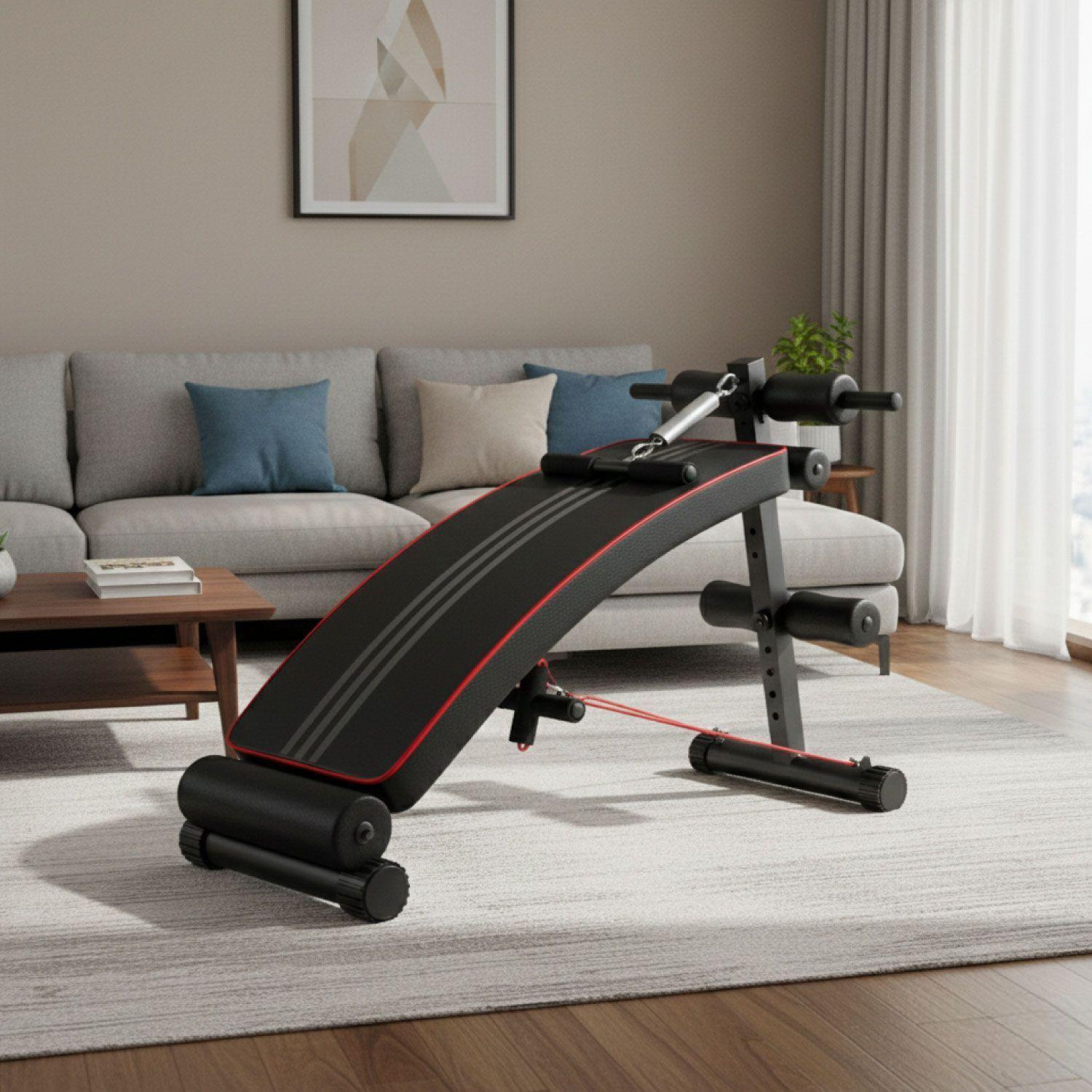 Banca Abdominales Full Pro Biceps Triceps Con Bandas Sportime-1