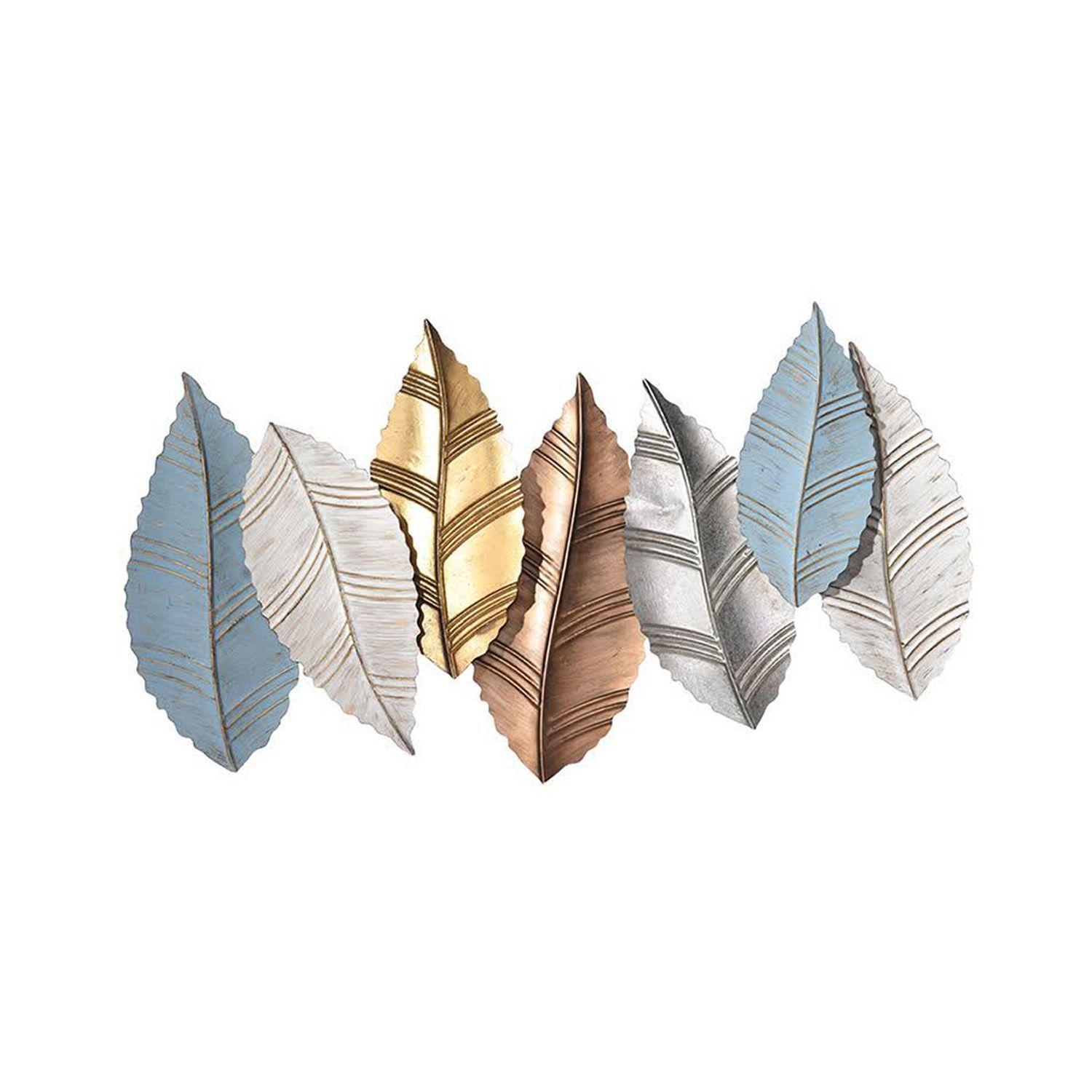 Cuadro Decorativo Adorno Pared Metalico Hojas Mallorca-0