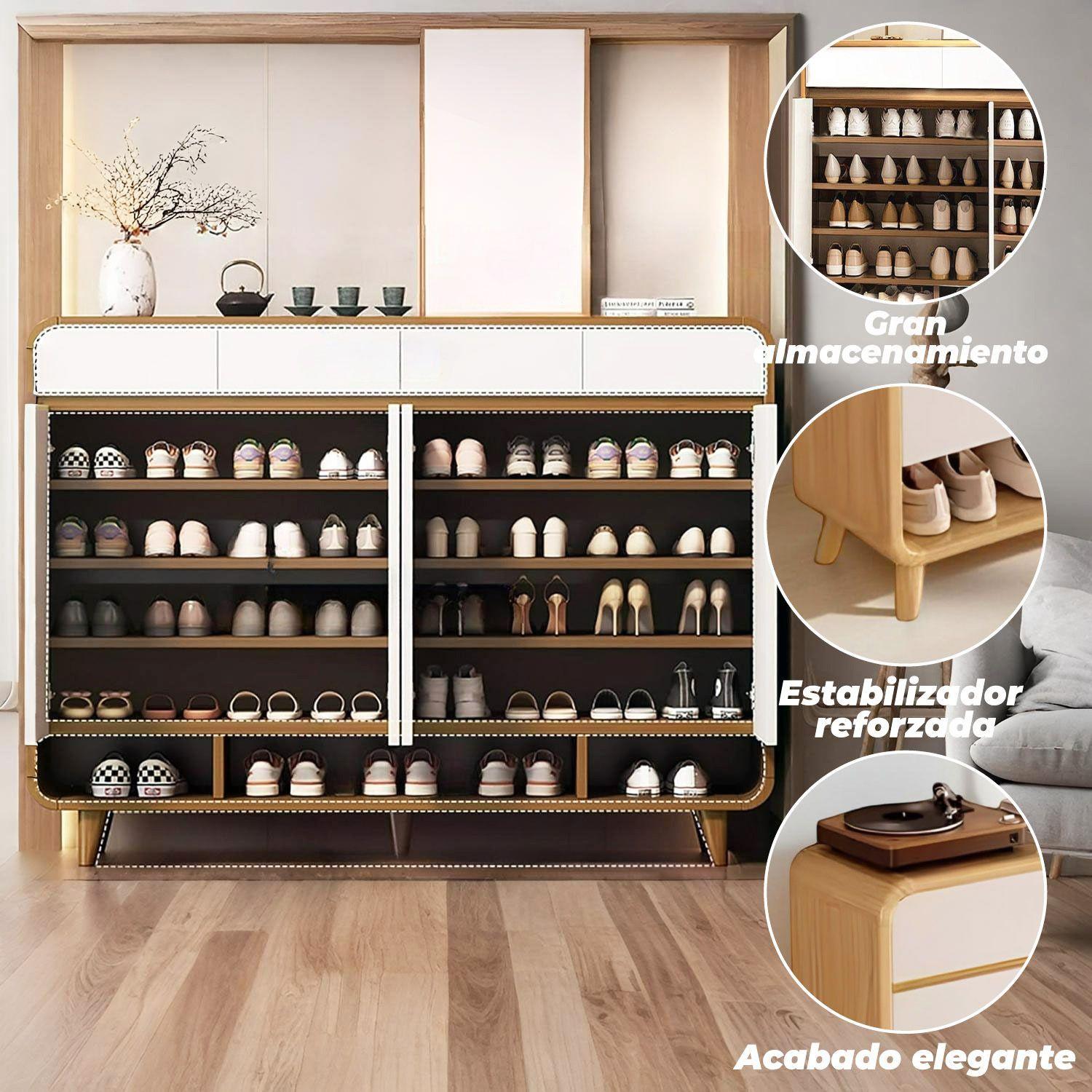 Zapatero Round Toe 4 Puertas Con Cajones Maple 140cm-4