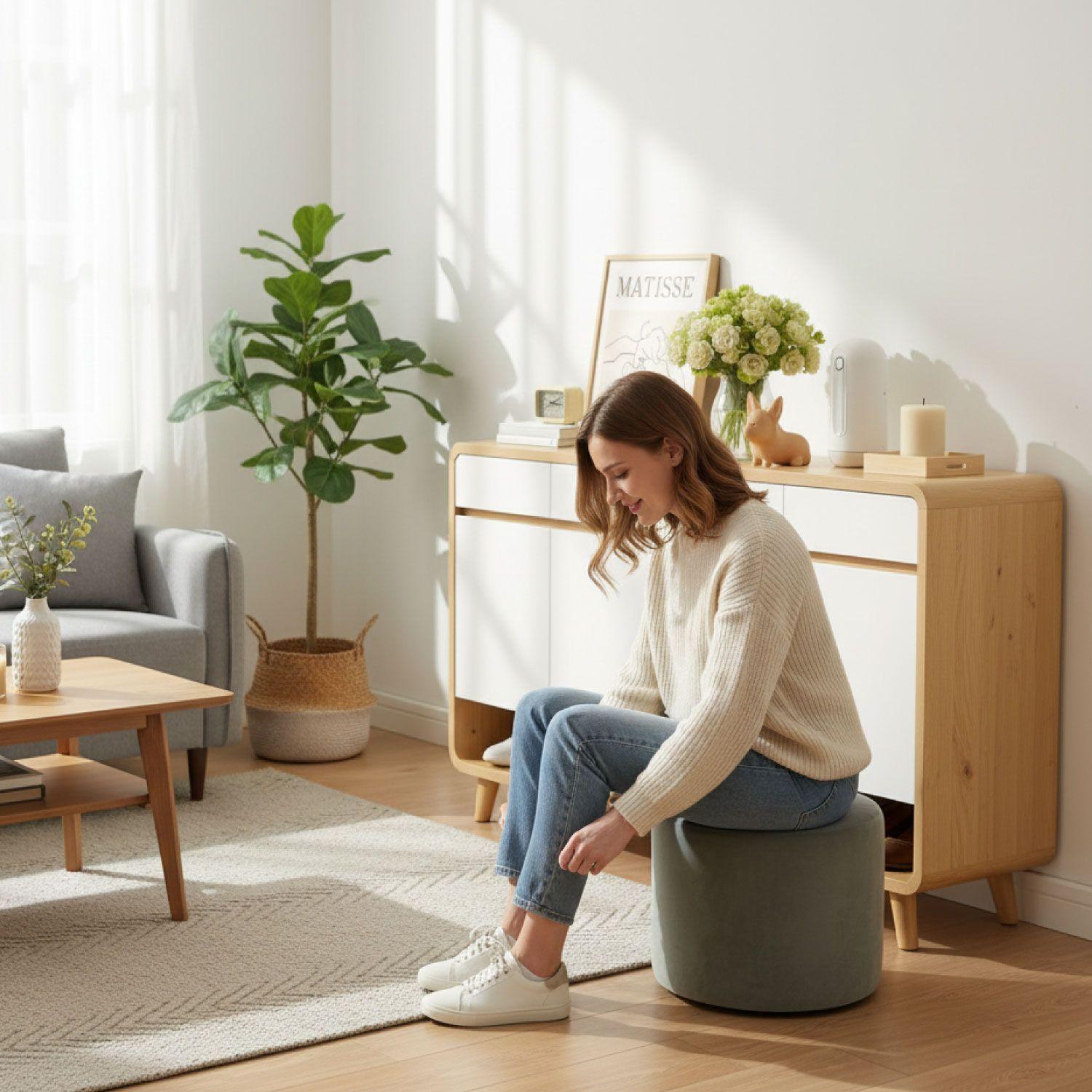 Zapatero Round Toe 4 Puertas Con Cajones Maple 140cm-5