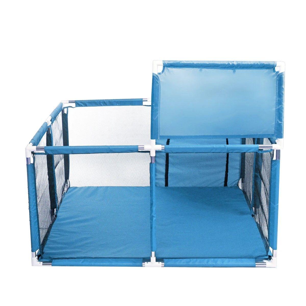 Corral de Seguridad Bebe 126cm Con Aro y Pelotitas Celeste-3