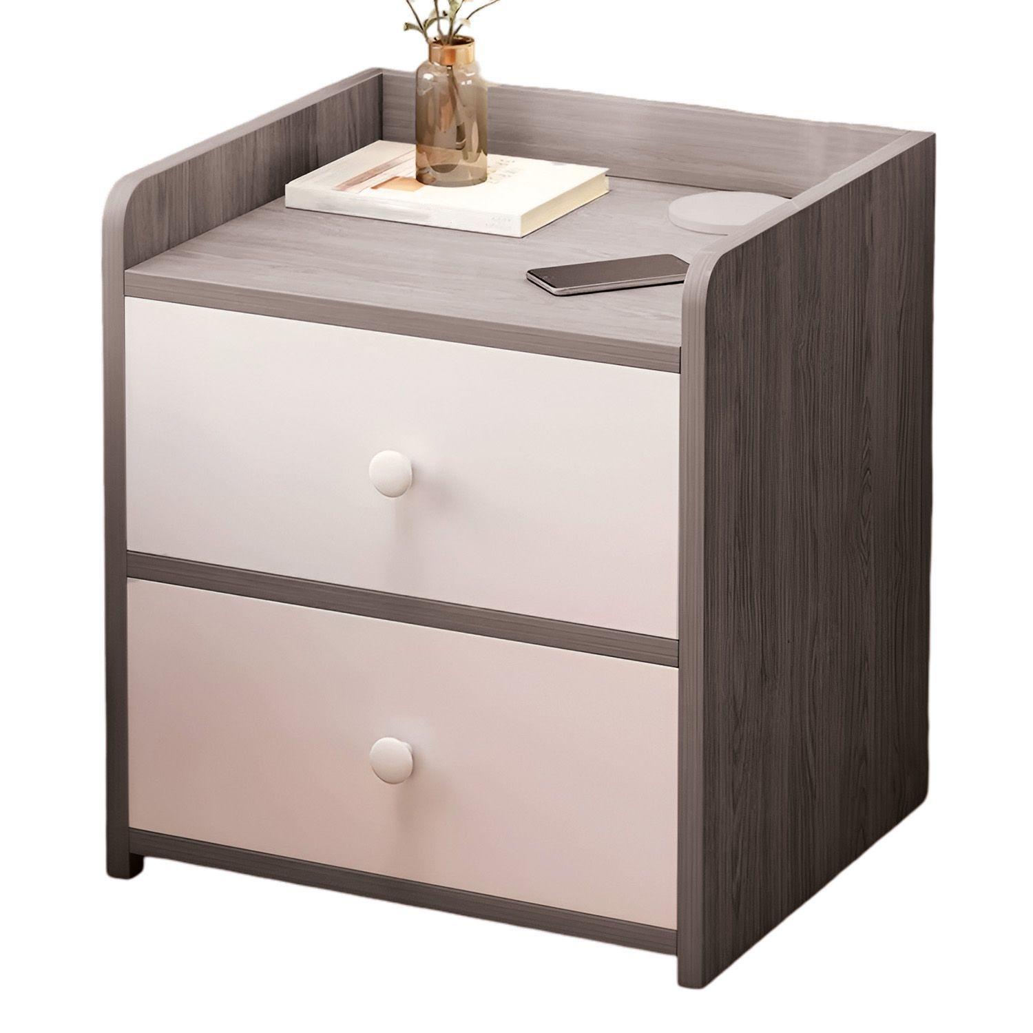 Velador Grey 2 Cajones 41x34x26 Cm-0
