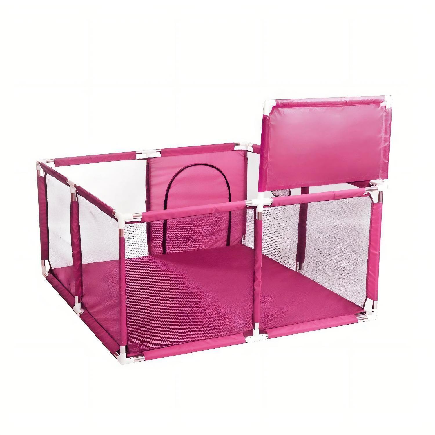 Corral de Seguridad Bebe 126cm Con Aro y Pelotitas Fucsia-2