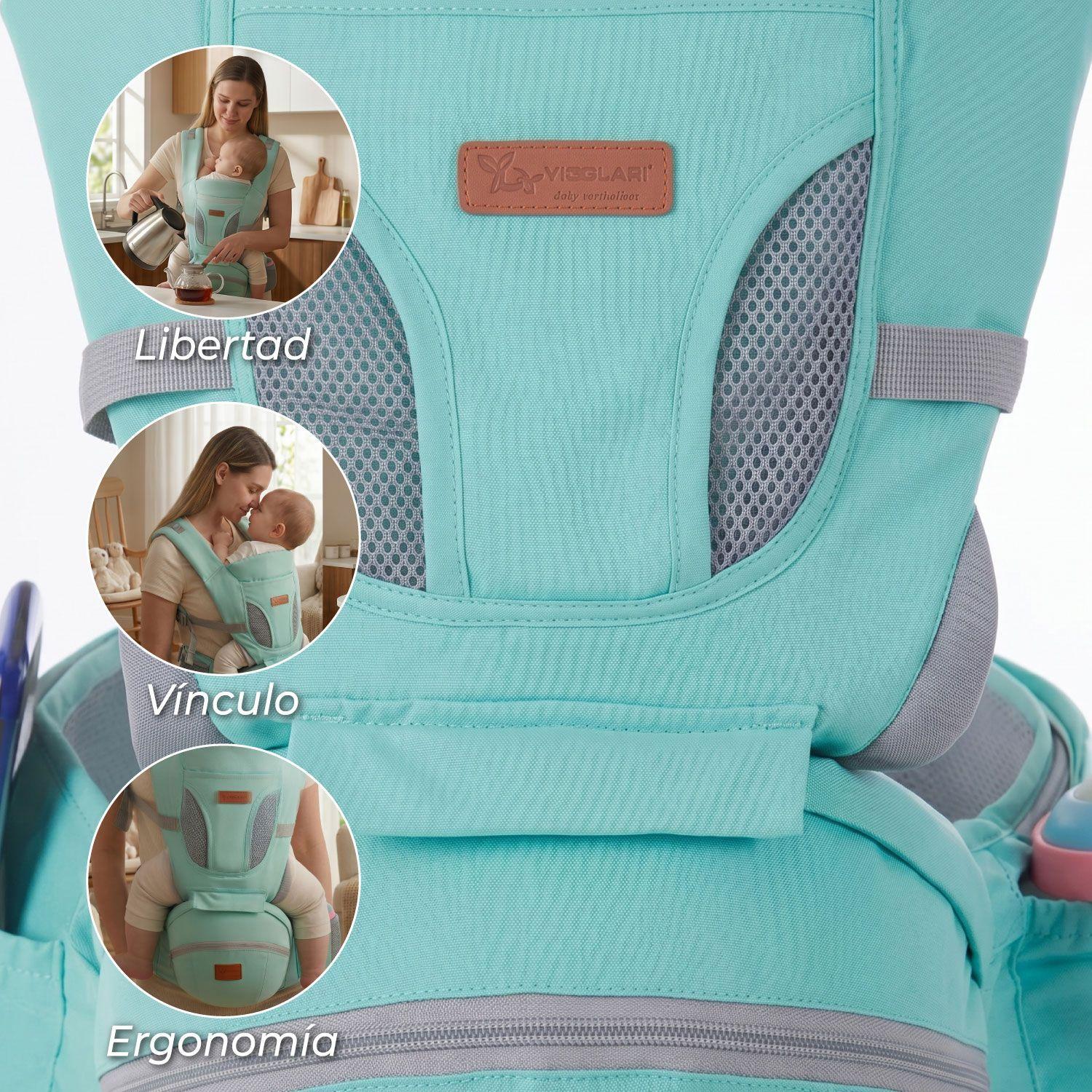 Portabebe Ergonomico con Soporte y Bolso Calipso-3