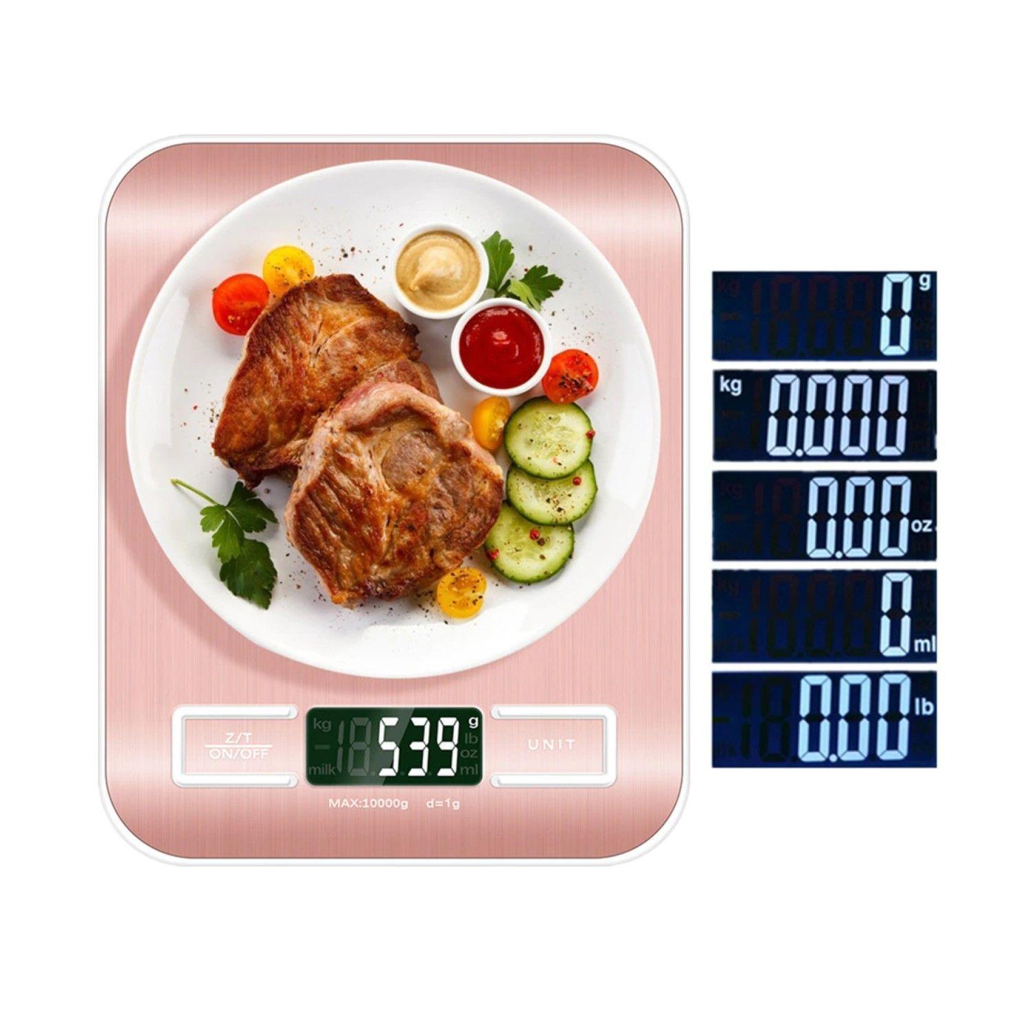 Pesa Balanza de Cocina Digital 5 Kg. Rosado-1