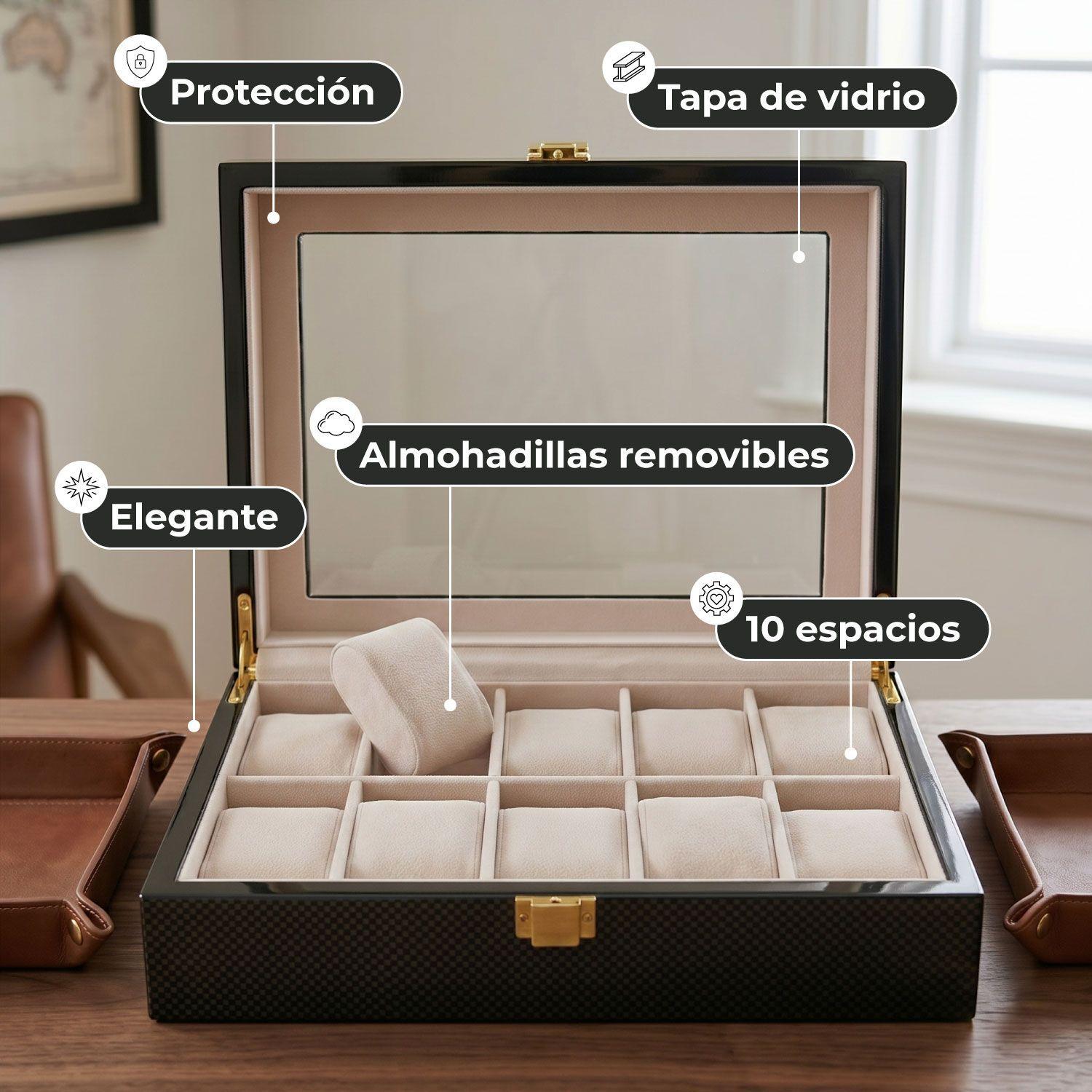 Caja Estuche Organizador De 10 Relojes De Lujo-3