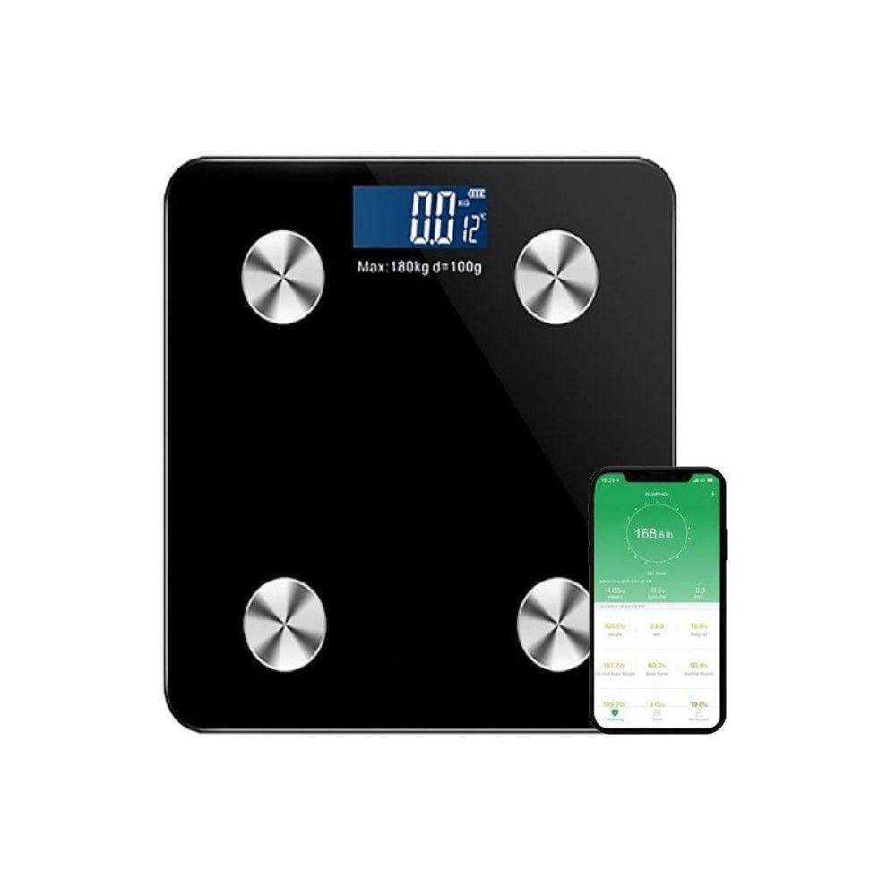 Pesa Balanza Digital Bluetooth Con Medidor IMC Negra-2