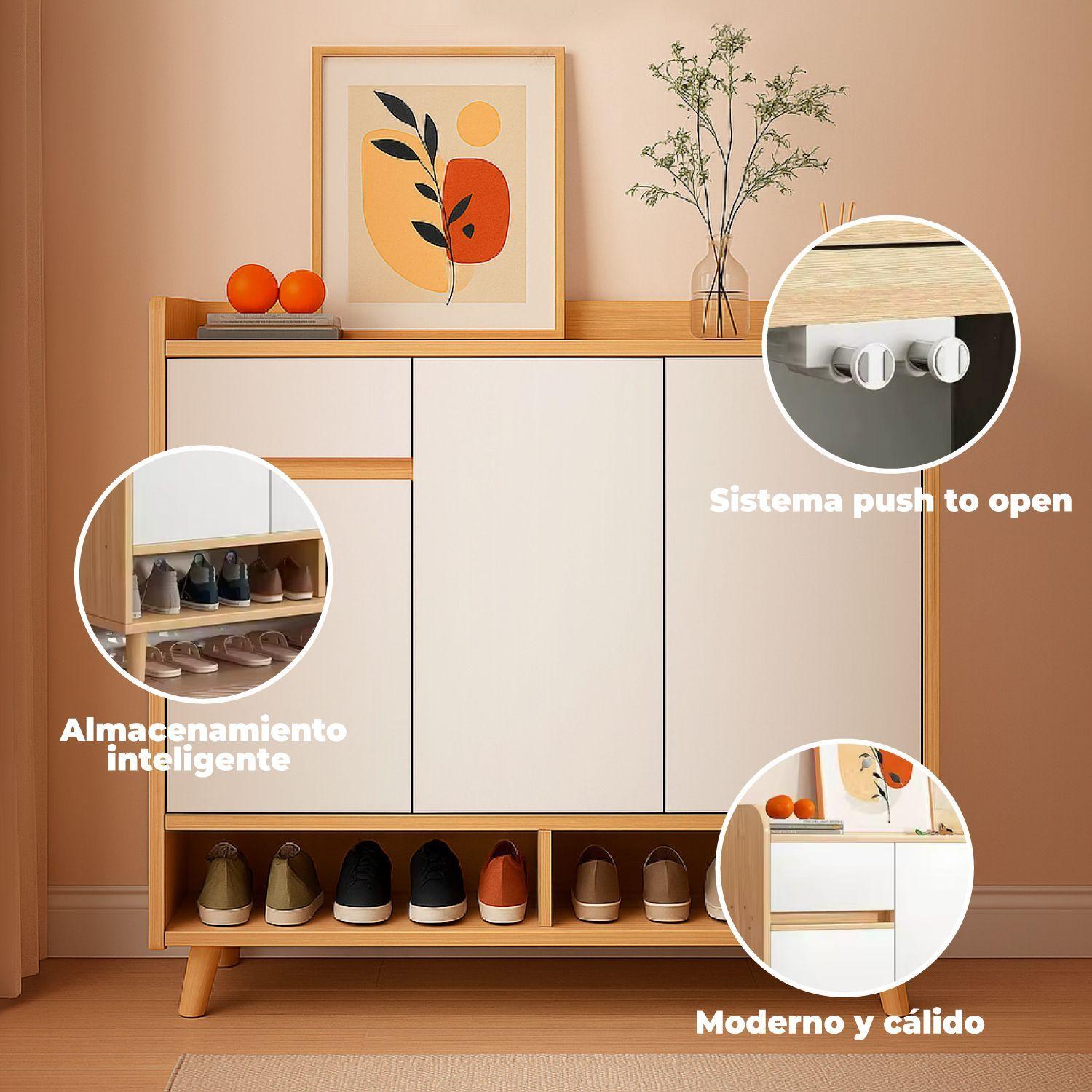 Zapatero Bicolor Elegance 3 Puertas Organizador Estante 101-3