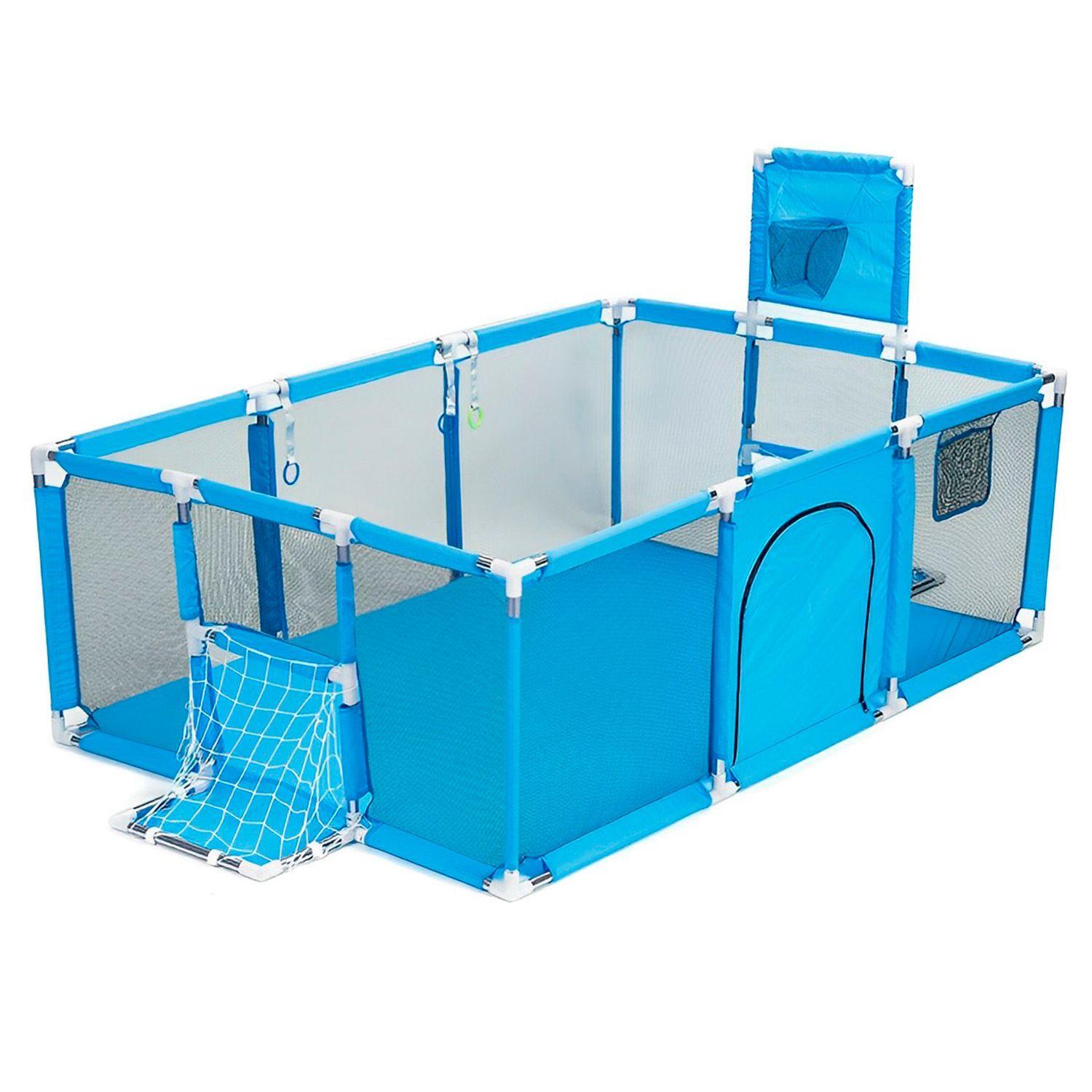 Corral Seguridad Bebes  Aro De Basket 180cm Celeste-4