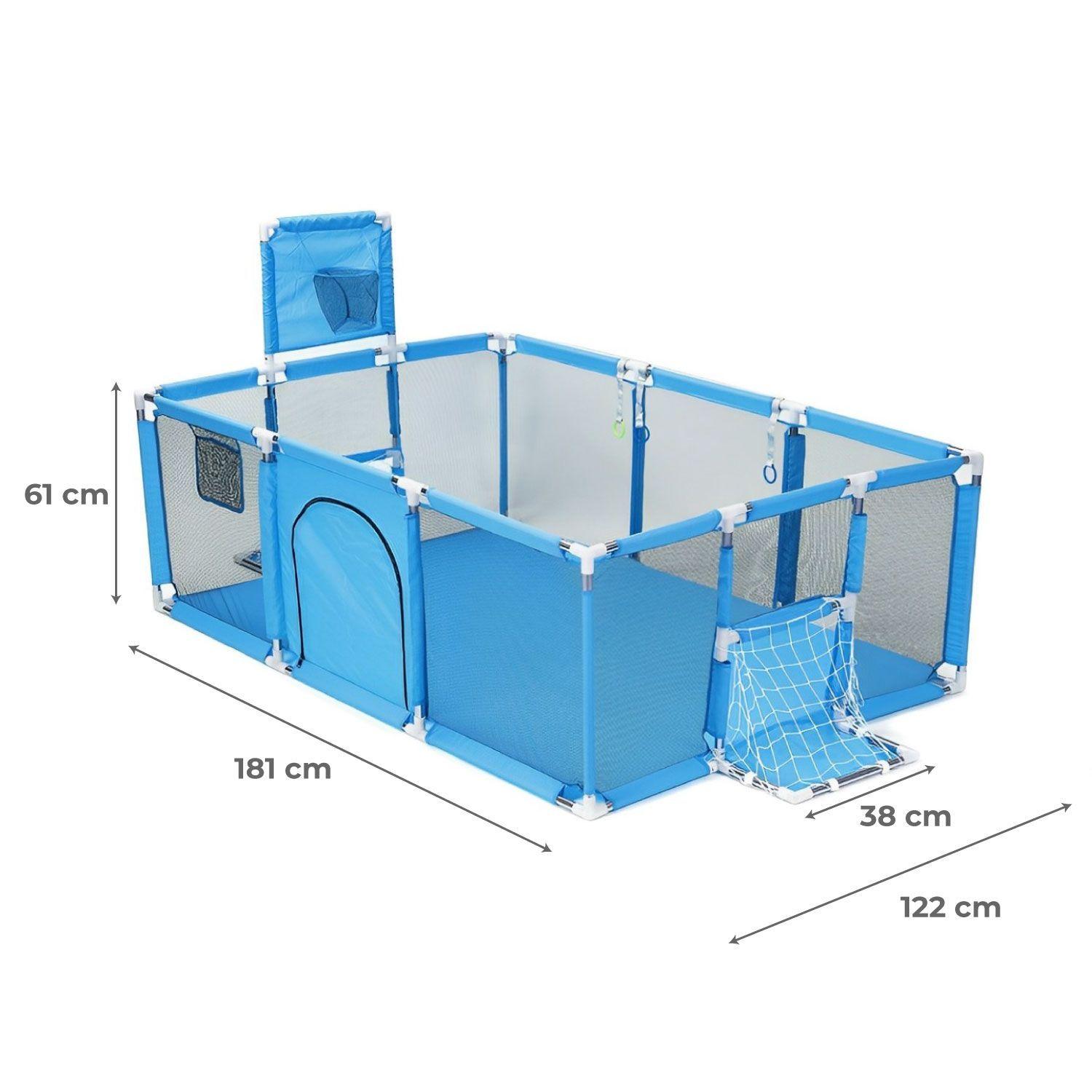 Corral Seguridad Bebes  Aro De Basket 180cm Celeste-5