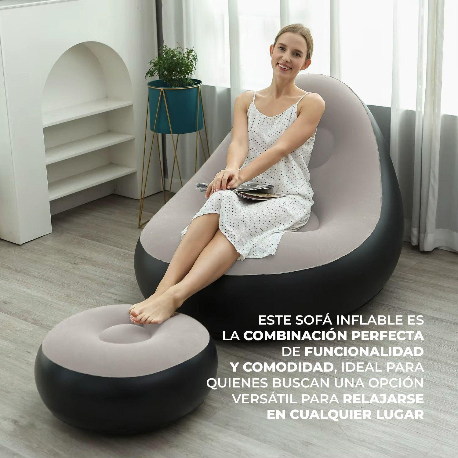 Sofa Sillon Inflable Tipo Puff Apoyapies Interior Y Exterior-5