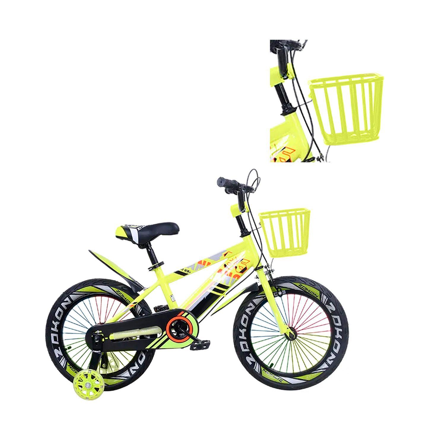 Bicicleta de montaña para Niños Luces LED y Colores Aro 12 Amarilla-2