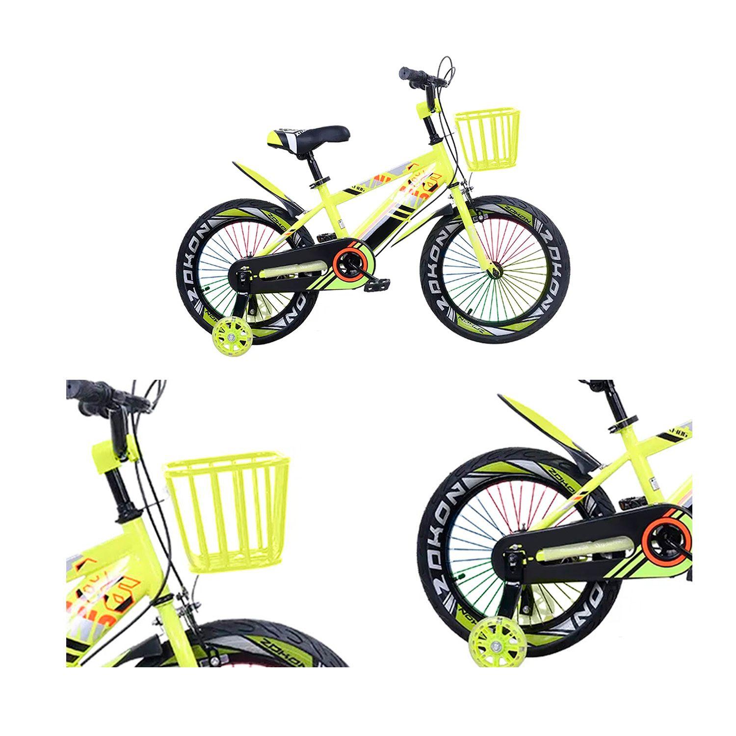 Bicicleta de montaña para Niños Luces LED y Colores Aro 12 Amarilla-4
