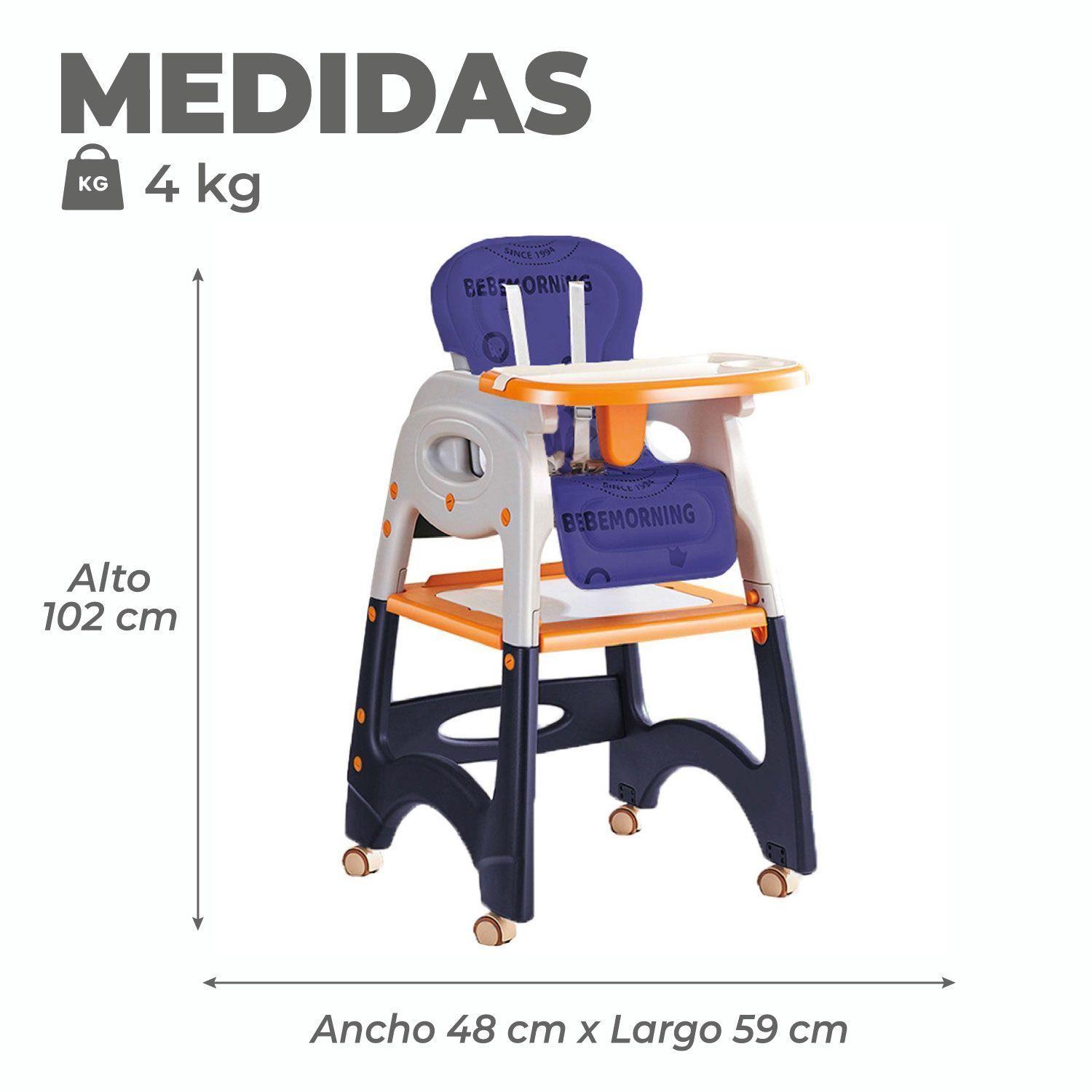 Silla Comer Bebe Safe Baby + Mesa 6 en 1 Con Ruedas -2