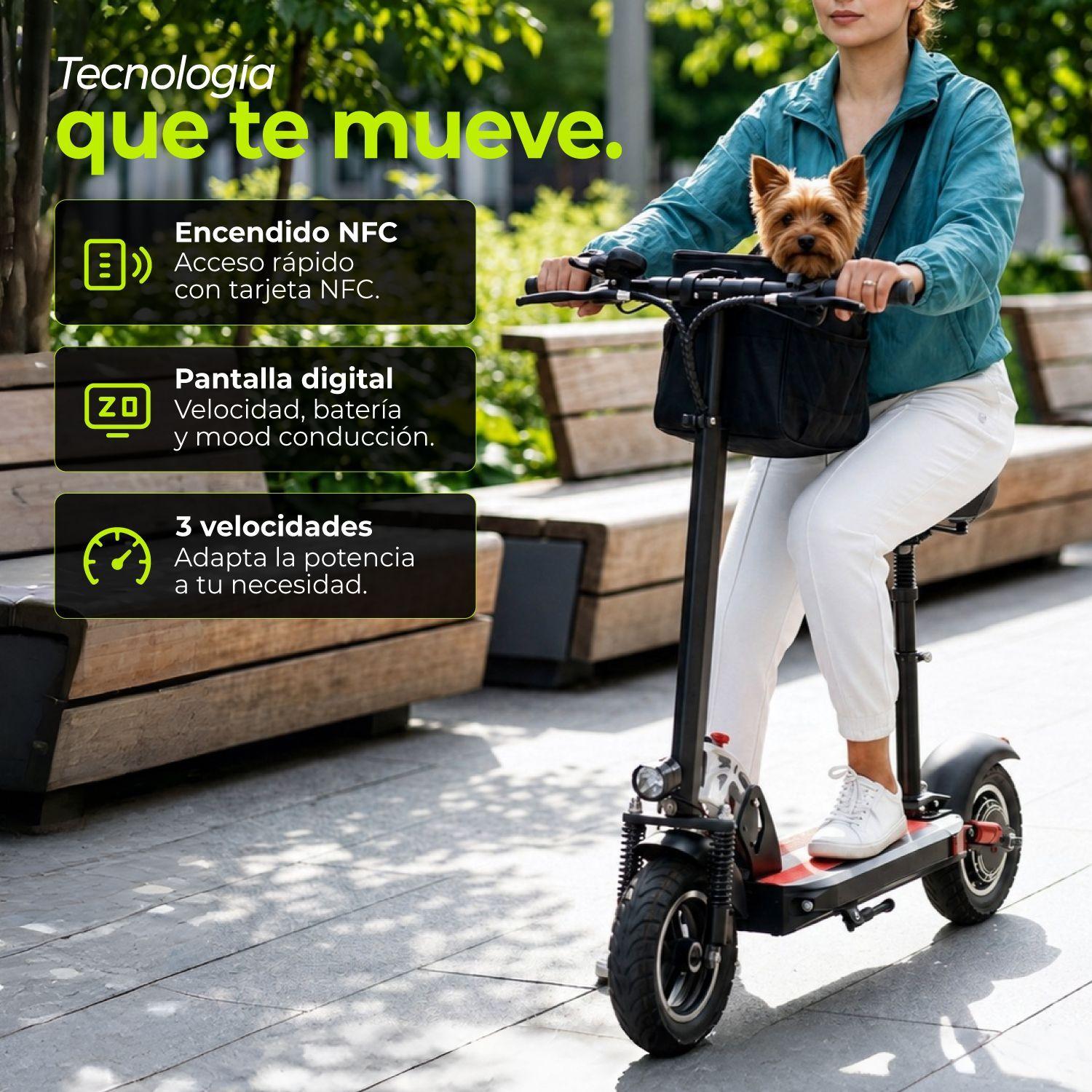 Scooter Electrico Con Asiento 40Km/h Pantalla LCD Plegable-3