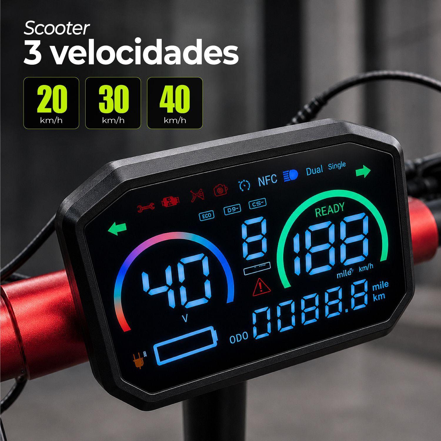 Scooter Electrico Con Asiento 40Km/h Pantalla LCD Plegable-4