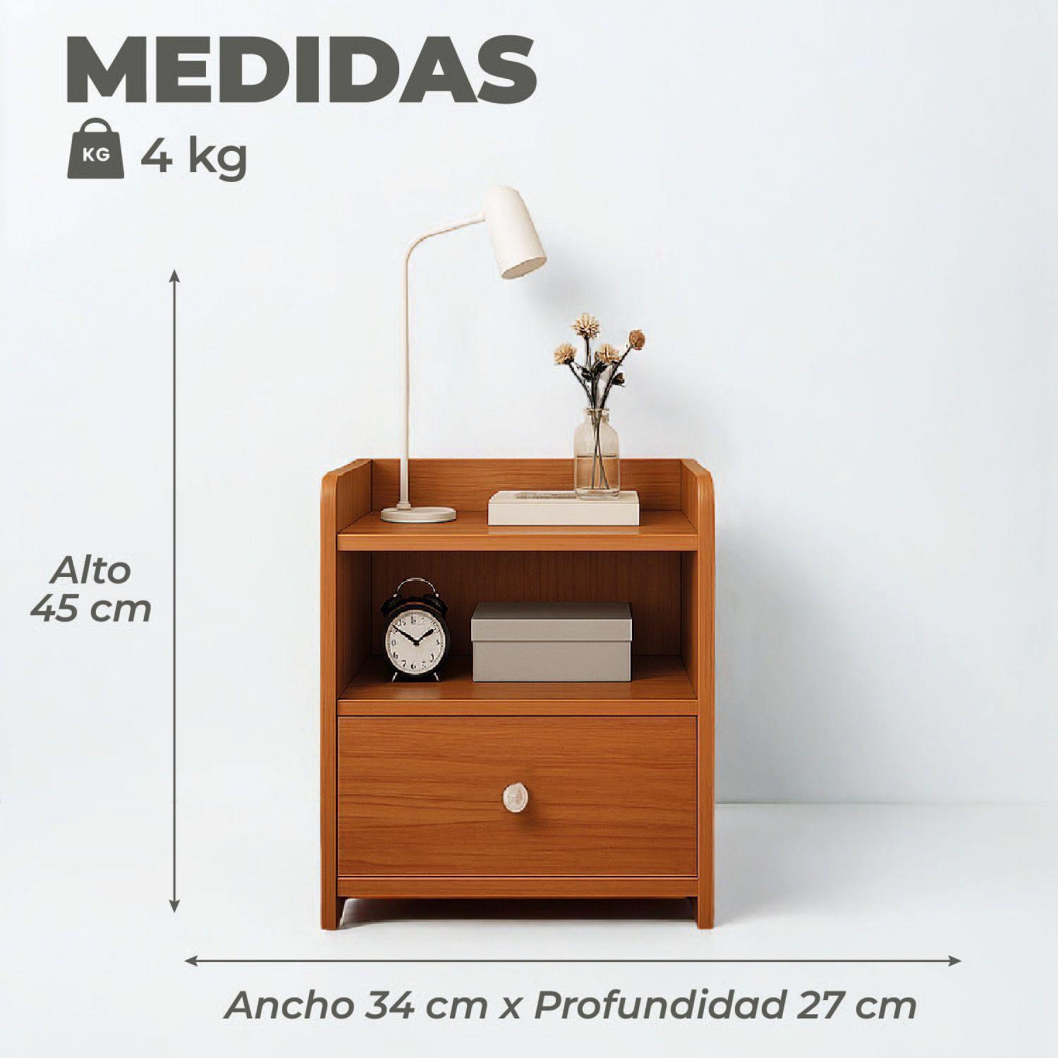 Velador Classic 2 Niveles 1 Cajon 31x34x27 Cm-2