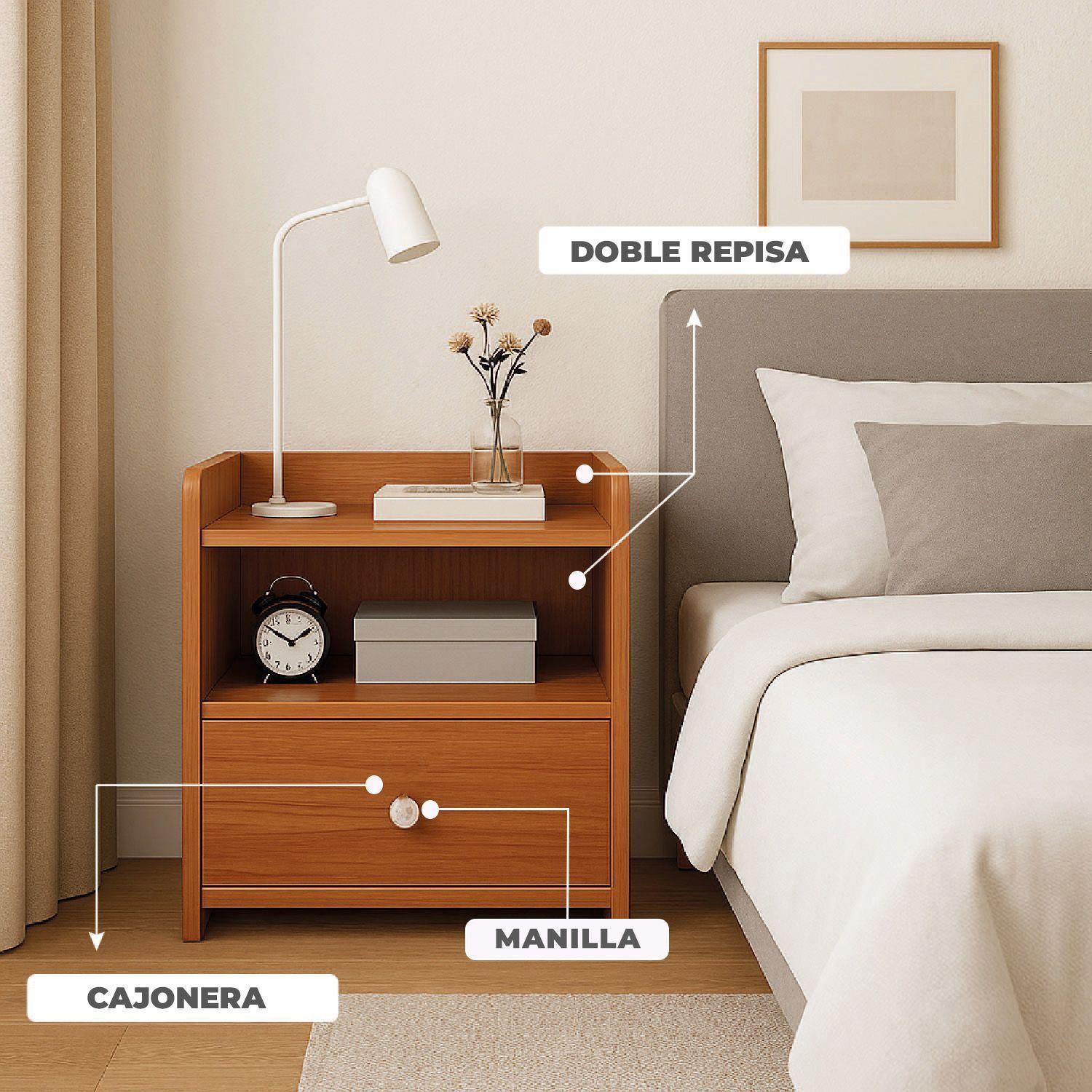 Velador Classic 2 Niveles 1 Cajon 31x34x27 Cm-5