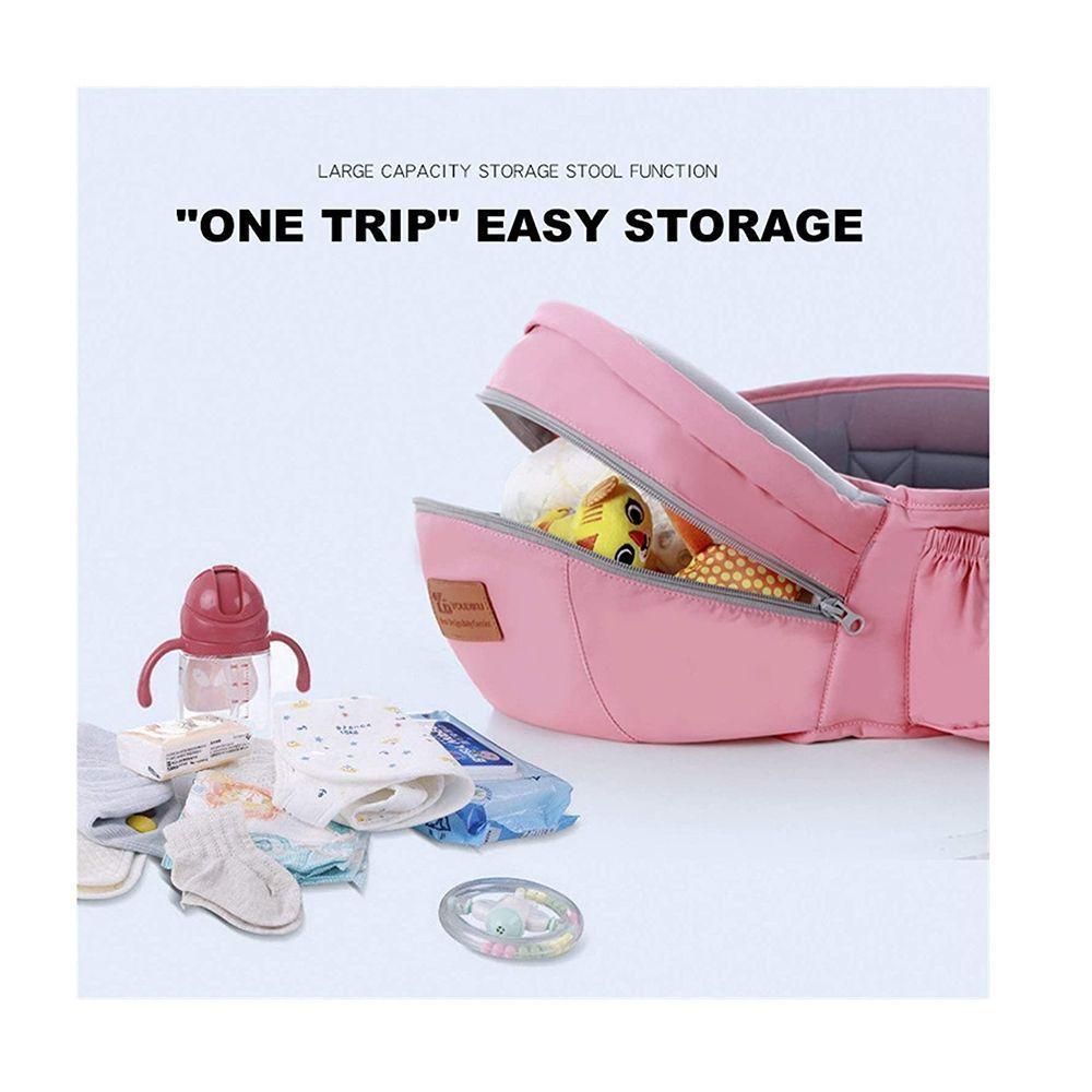 Portabebe Ergonomico con Soporte y Bolso Rosado-4